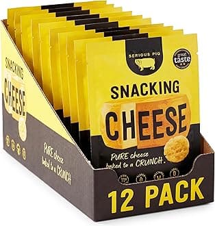 Serious Pig Snacking Cheese - Pure Cheese Crisps High Protein Zero Carb (12 x 24g)