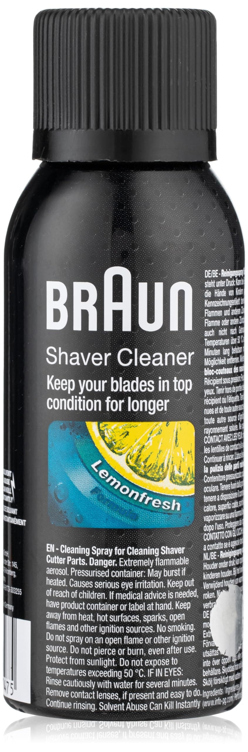 Braun Shaver Cleaner Spray, Lemon Fresh, 100 ml
