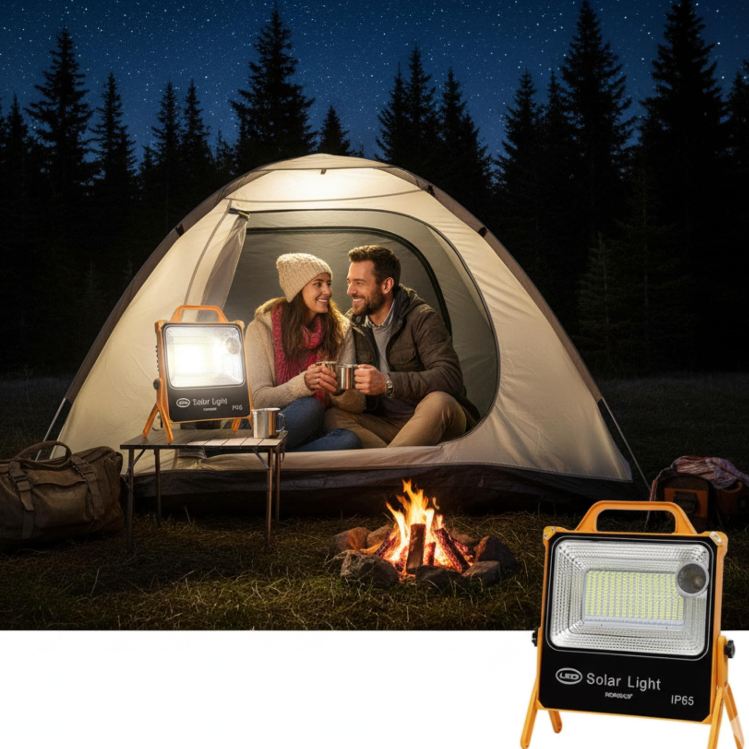 Homehop 100W Solar Led Emergency Light Rechargeable Multiple Charging Interfaces, Portable , Waterproof ,Camping Lamp for Home ,Outdoor and Indoor (ABS, Cool White)