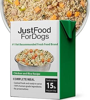 JustFoodForDogs Pantry Fresh Dog Food, Human Grade Chicken & White Rice (12 Pack)