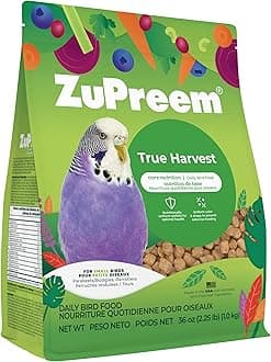 - ZuPreem Natural Bird Food, Bird Feed Pellets for Parakeets, Budgies, Parrotlets, & Doves, ZuPreem Core Nutrition, Made in USA, Added Vitamins, Parakeet Food, Budgie Feed, (Small, 2.25 lb Bag)