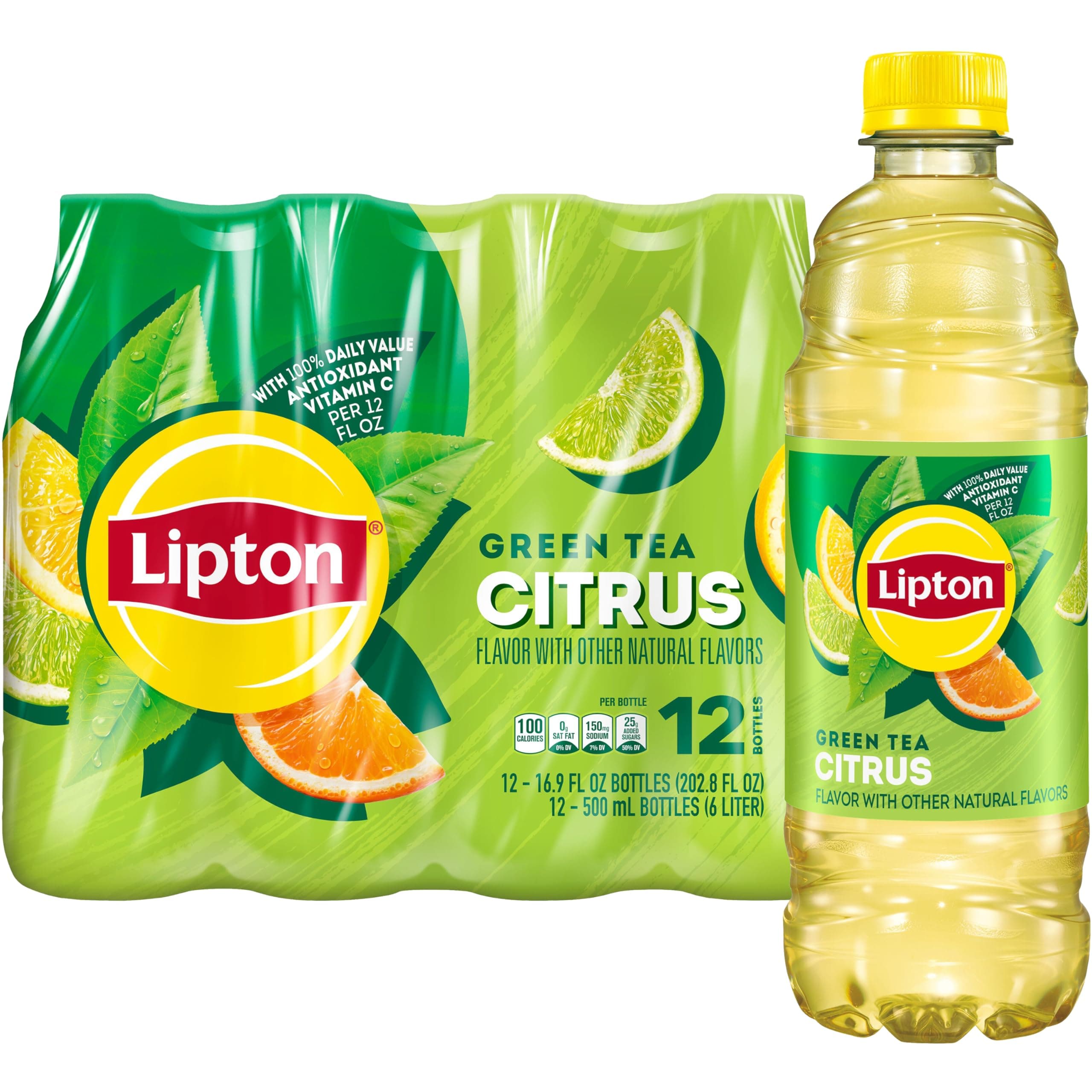 Lipton Green Tea, Citrus Iced, 16.9 Fl Oz (pack of 12)