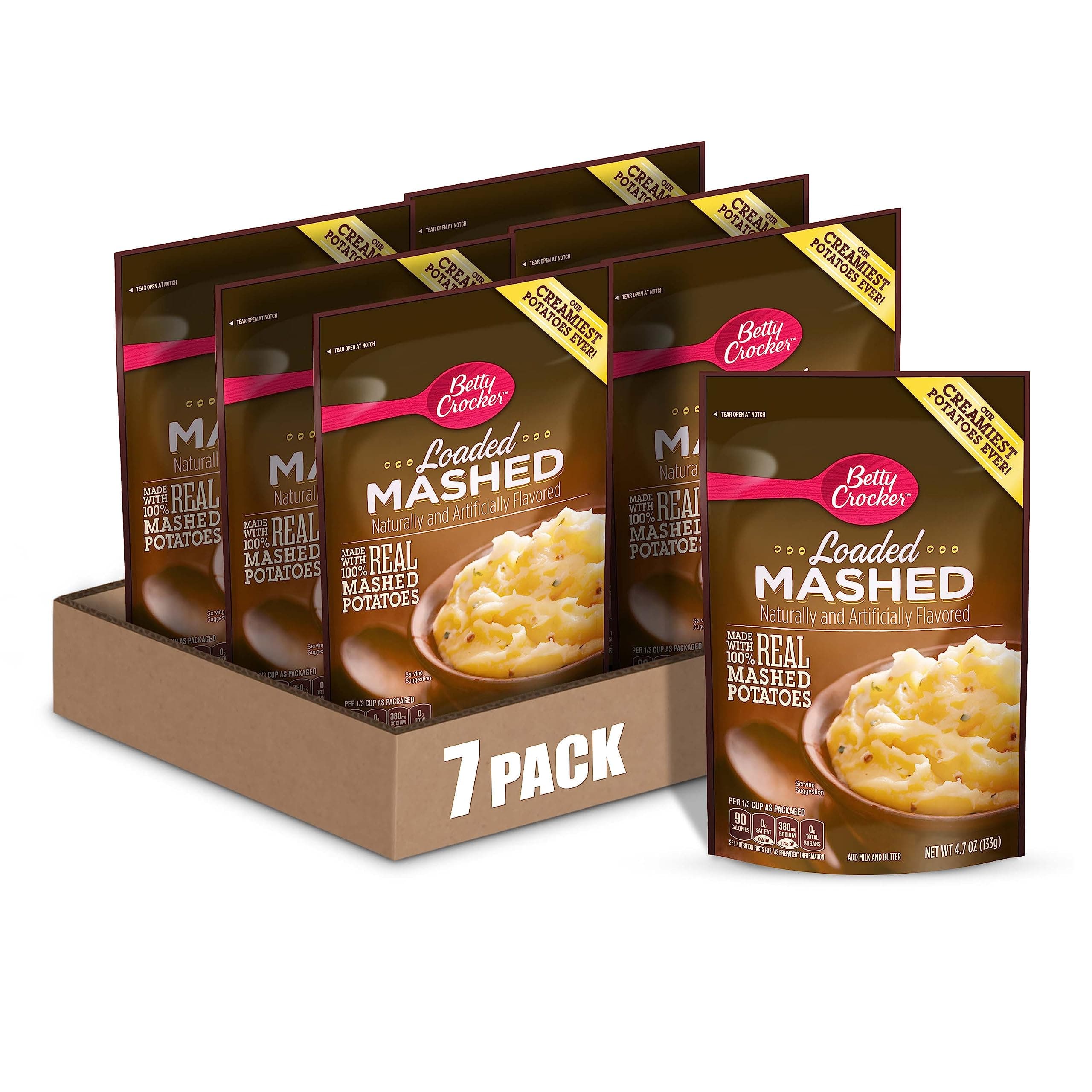 Betty Crocker Loaded Mashed Potatoes, 4.7 oz (Pack of 7)
