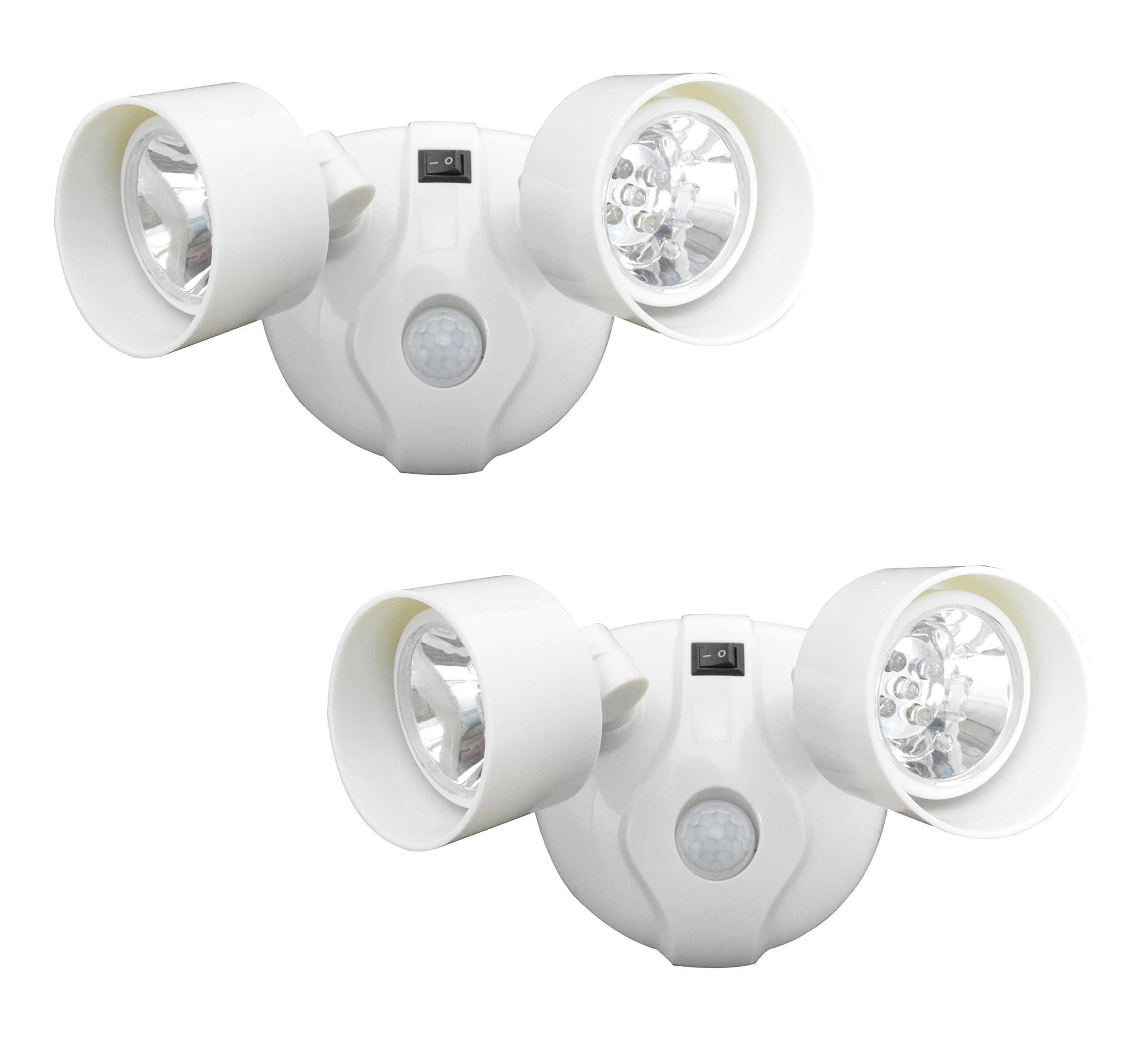 LUCKUP 2 Pack Indoor Outdoor 10 LEDs Lighting Automatic Induction Lamp,Motion Activated Cordless Light,Battery Powered 360 Degrees Rotate Mini LED Night Light, White