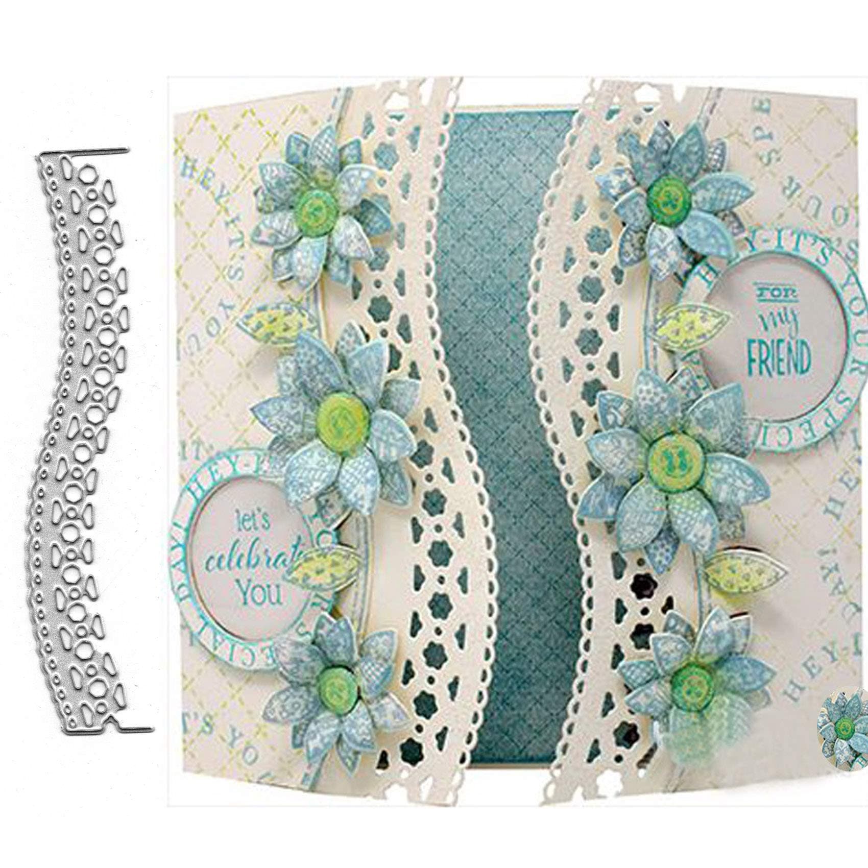 Wave Stripe Border Metal Cutting Die Cuts, Stripe Wave Frame Border Stencils DIY Crafts Cards Cutting Dies Cuts for DIY Embossing Card Making Photo Decorative Paper Dies Scrapbooking