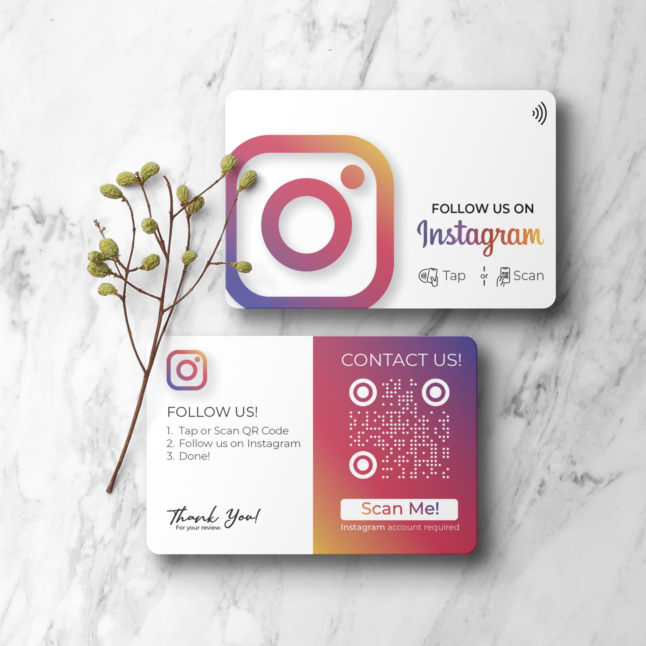 Instagram Follow Card with NFC/QR Code Increse Instagram follower with single tap