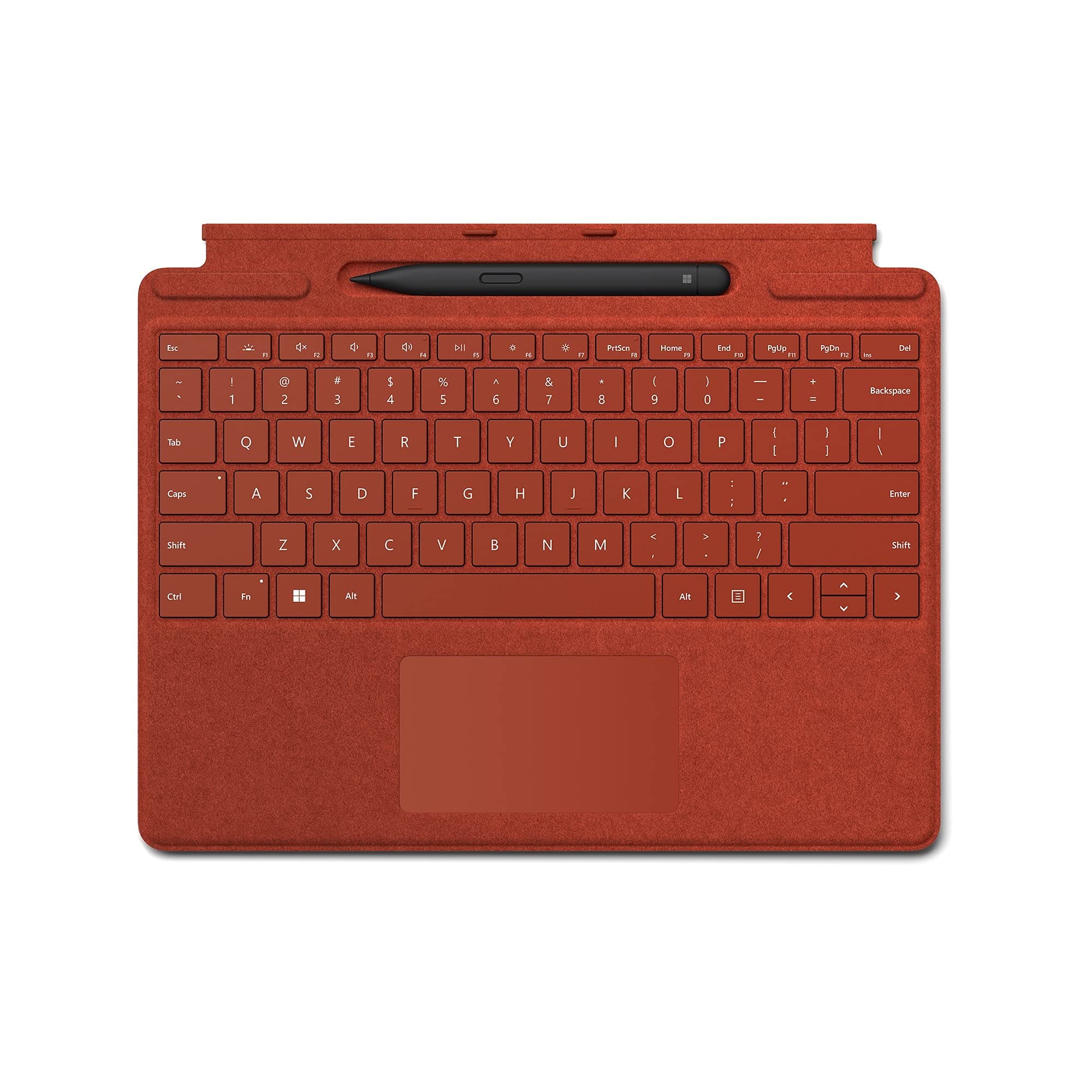 Surface Pro 9, 8 or X - Signature Type cover - Red - and Slim Pen 2 - Black - bundle