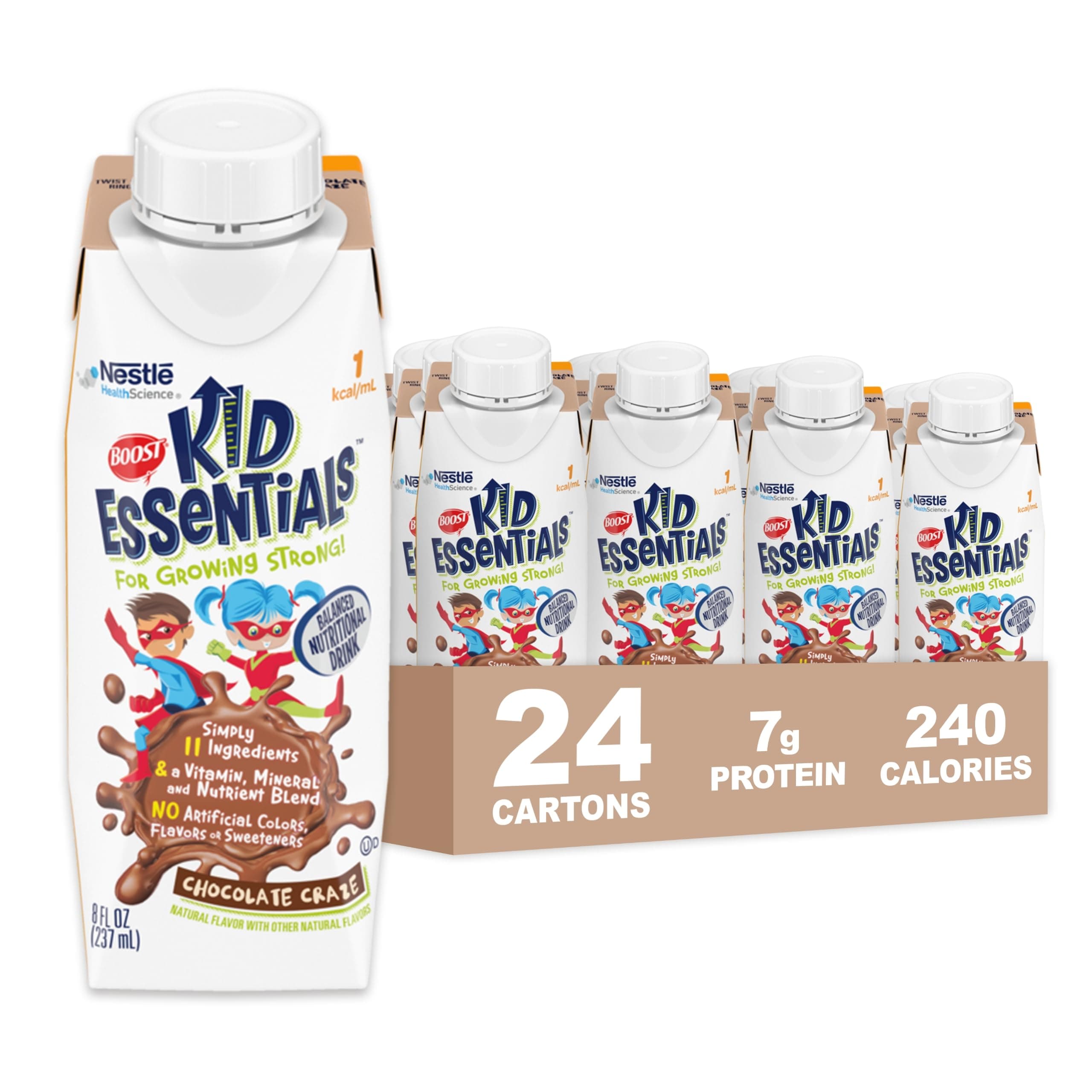 BOOST KID ESSENTIALS 1.0, Chocolate Craze 24 x 8 fl oz carton