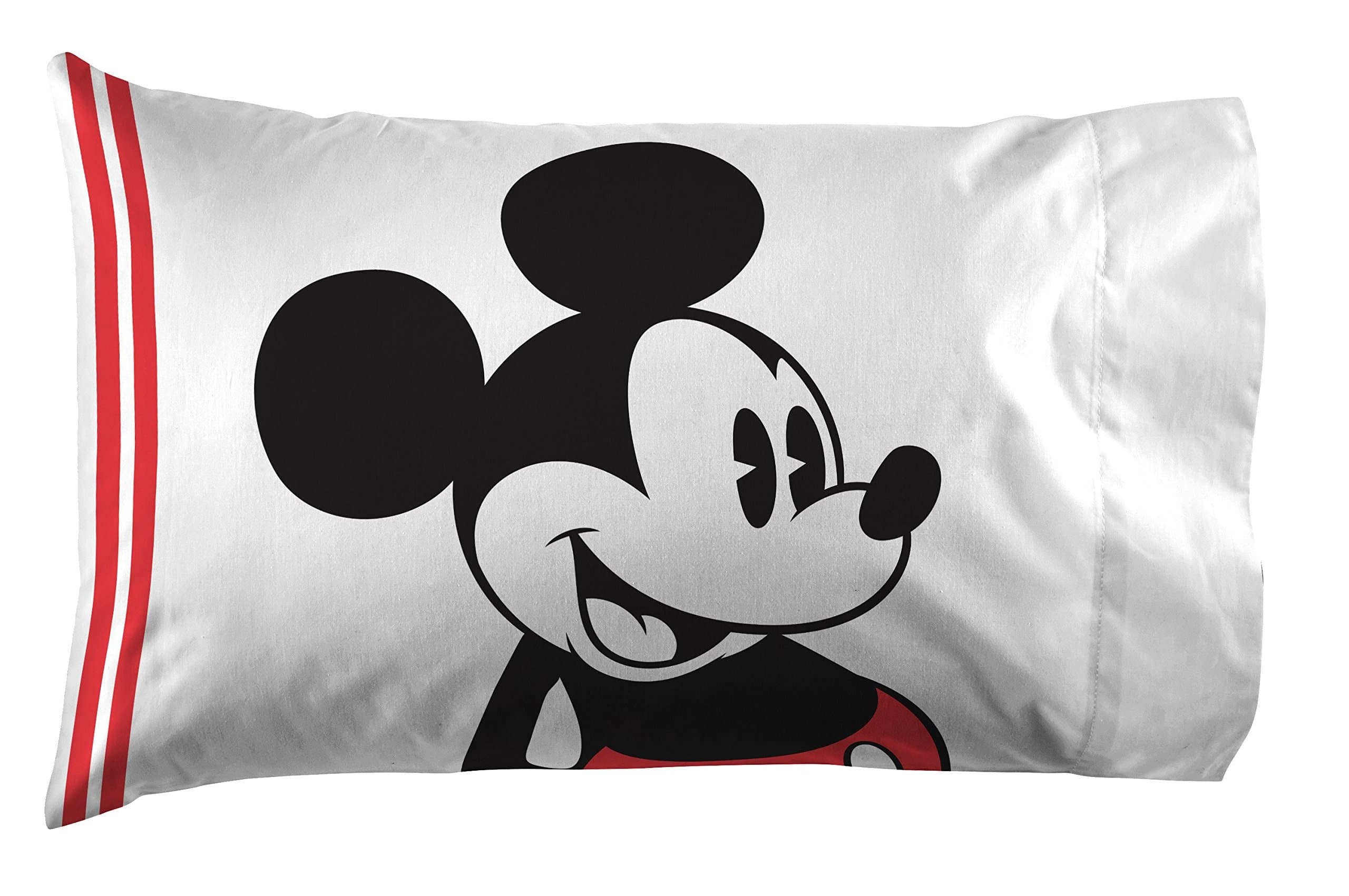 Jay Franco Mickey Mouse Jersey Classic 1 Pack Pillowcase - Double-Sided Kids Super Soft Bedding (Official Product)