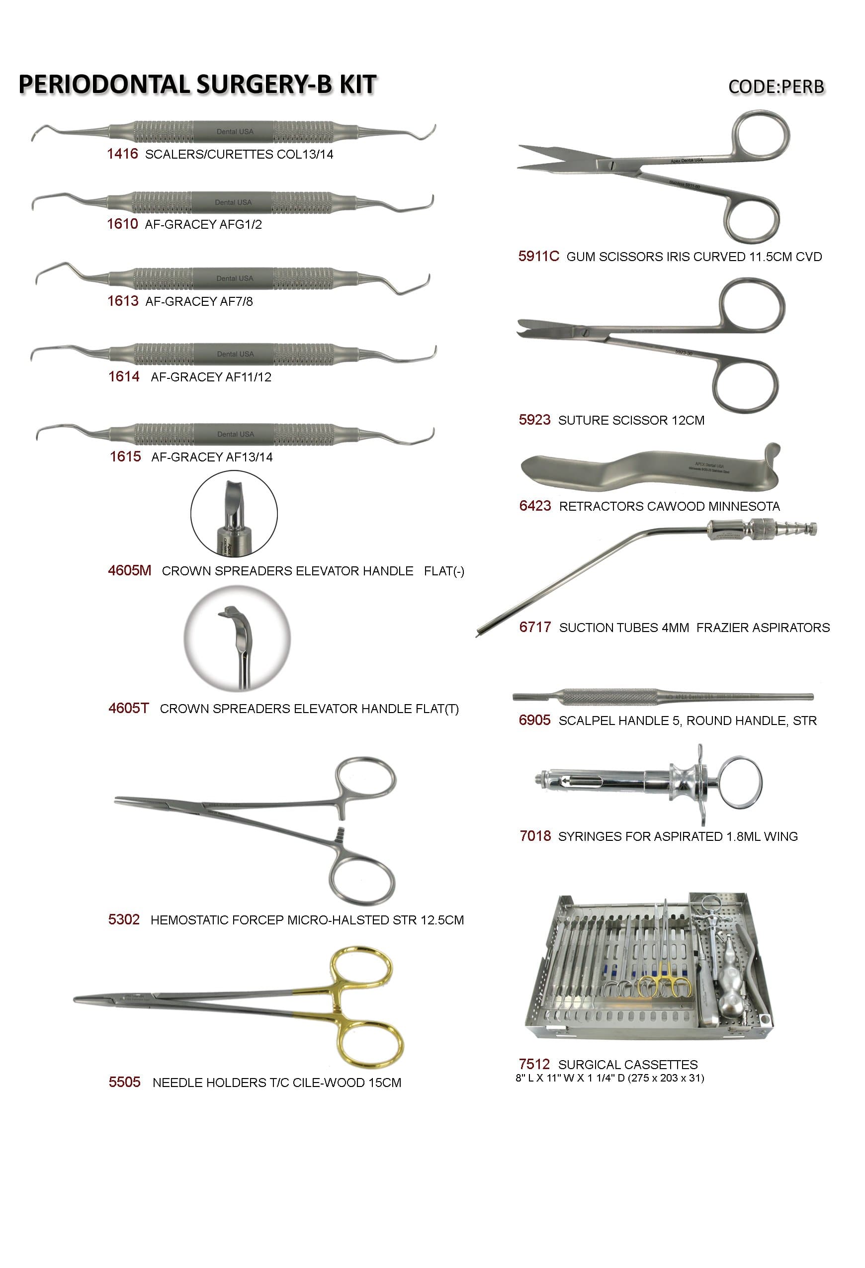 Dental USA-Periodontal Osseous-B Kit Code-PERB-A