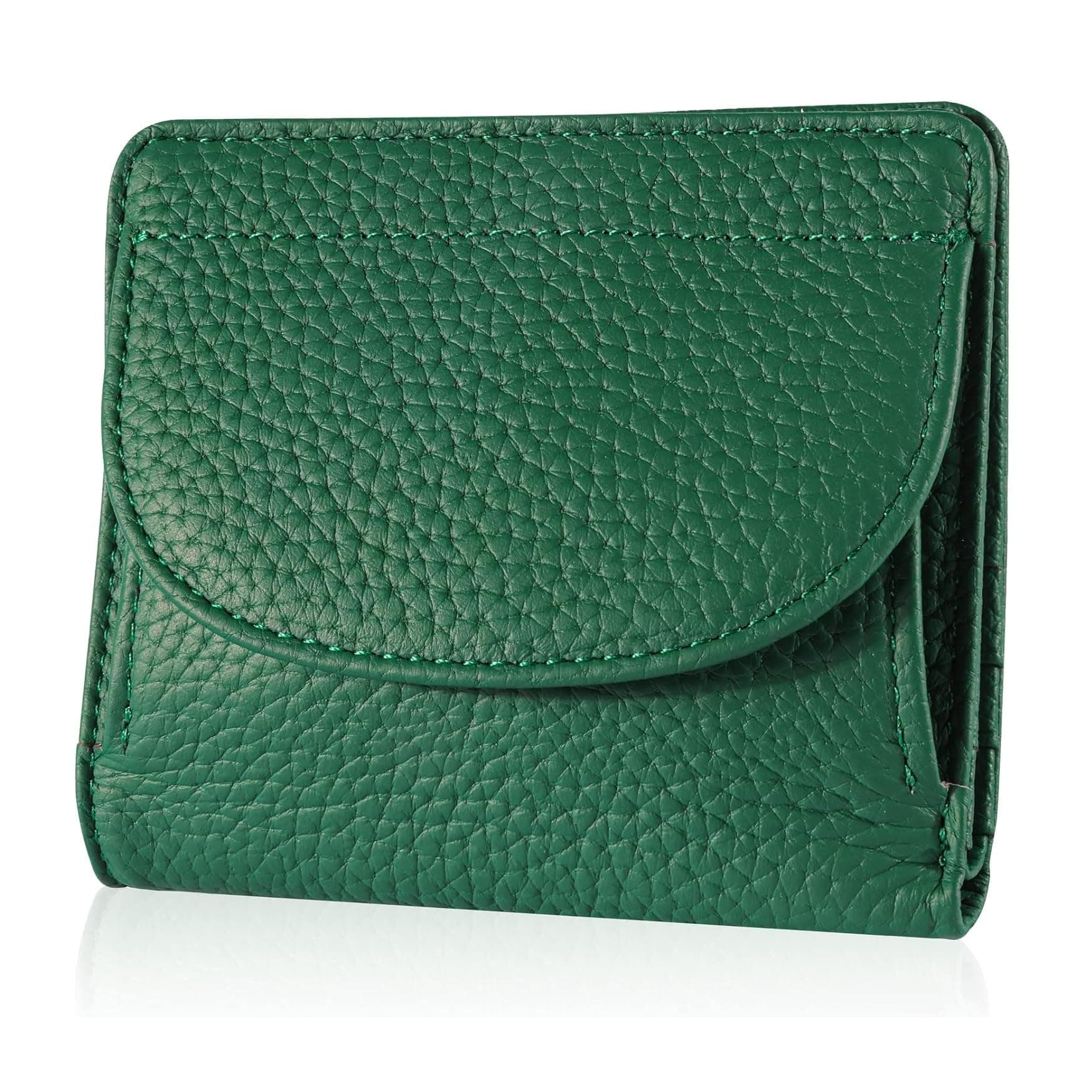 Small Wallet for Women RFID Blocking Genuine Leather Wallets Mini Bifold Purse (Green)