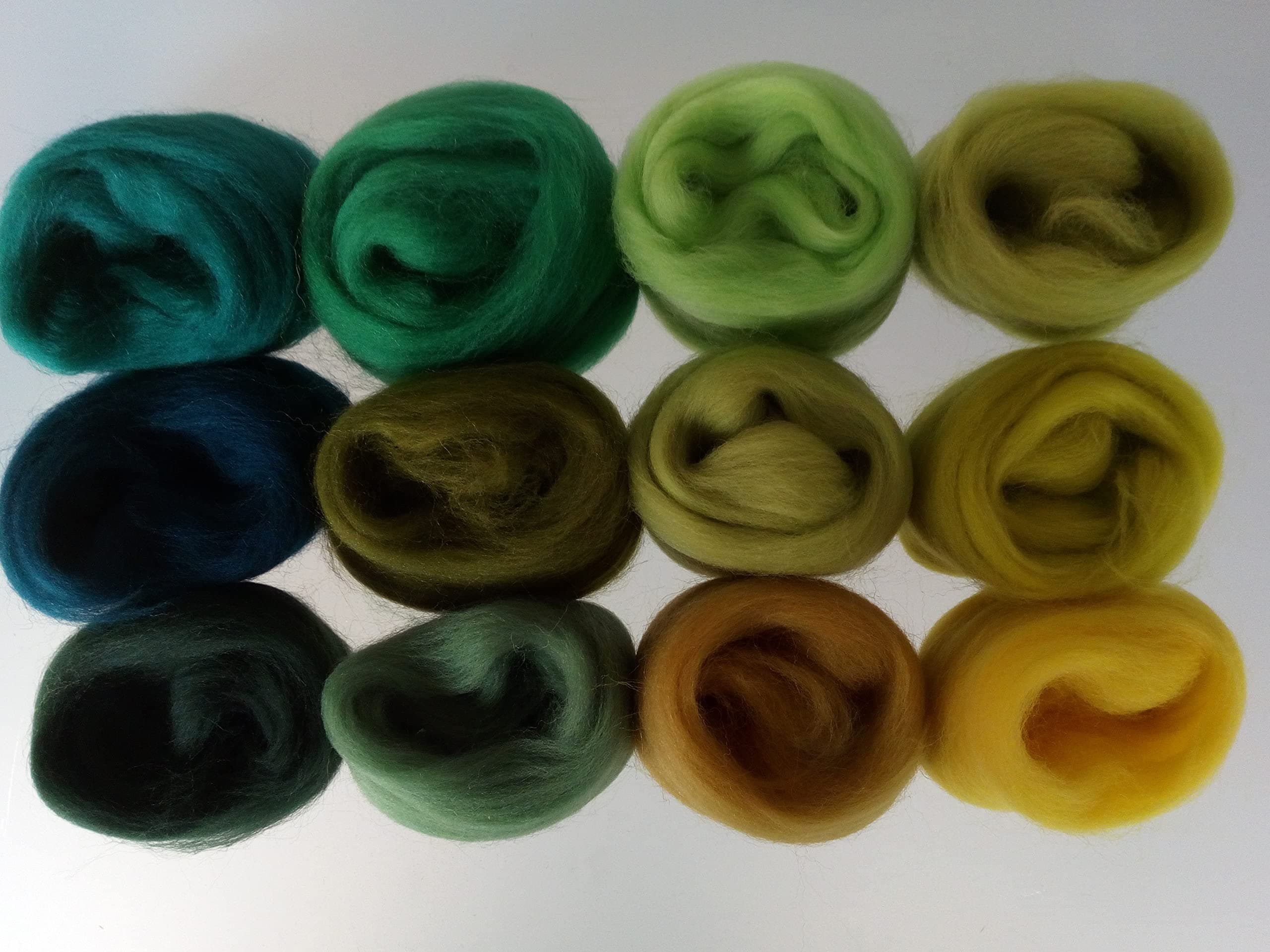 Assorted Colour Wool Sets - Pure Merino Wool Roving for Needle and Wet Felting Wool Tops (Set L)