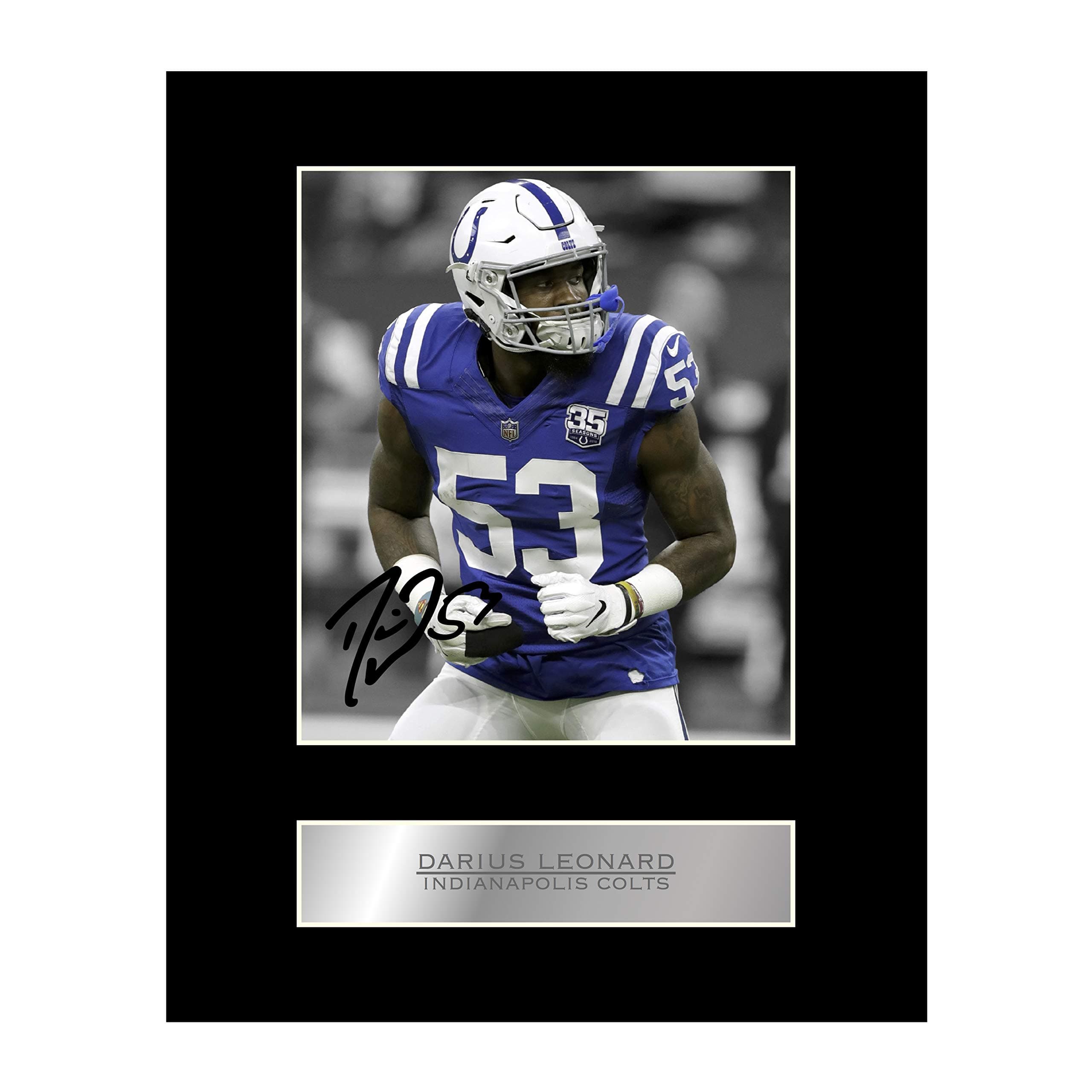 Darius Leonard Print Signed Mounted Photo Display #05 Printed Autograph Picture Print