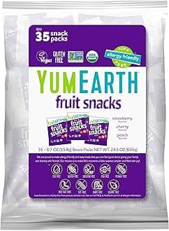 Organic Fruit Snacks (Pack of 35) - 0.7 Ounce Snack Packs, Allergy Friendly, Gluten Free, Non-GMO, Dye Free