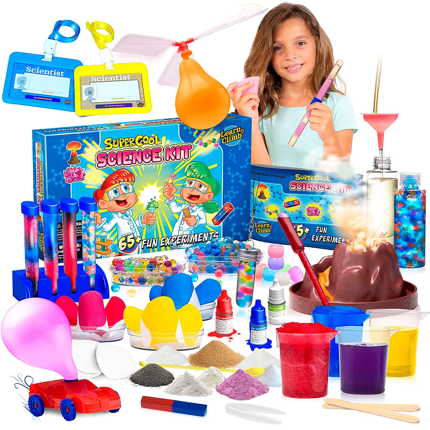 Learn & Climb Educational Science Kit for Kids - over 55 Experiments Science Set, Hours of Fun.