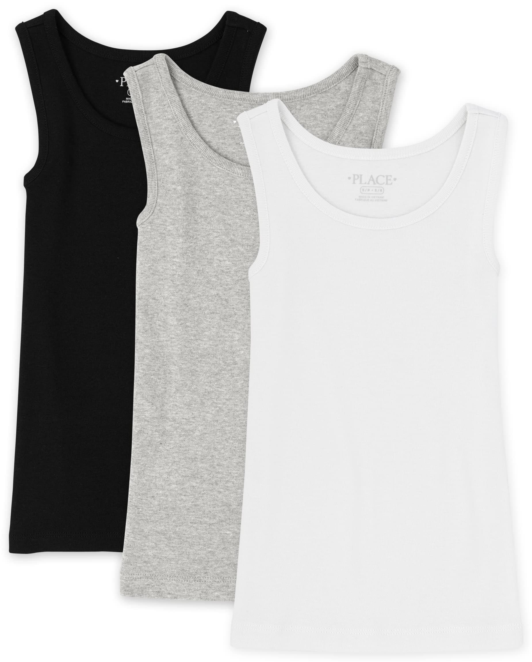 The Children's PlaceGirls' Basic Ribbed Tank, 3 Pack