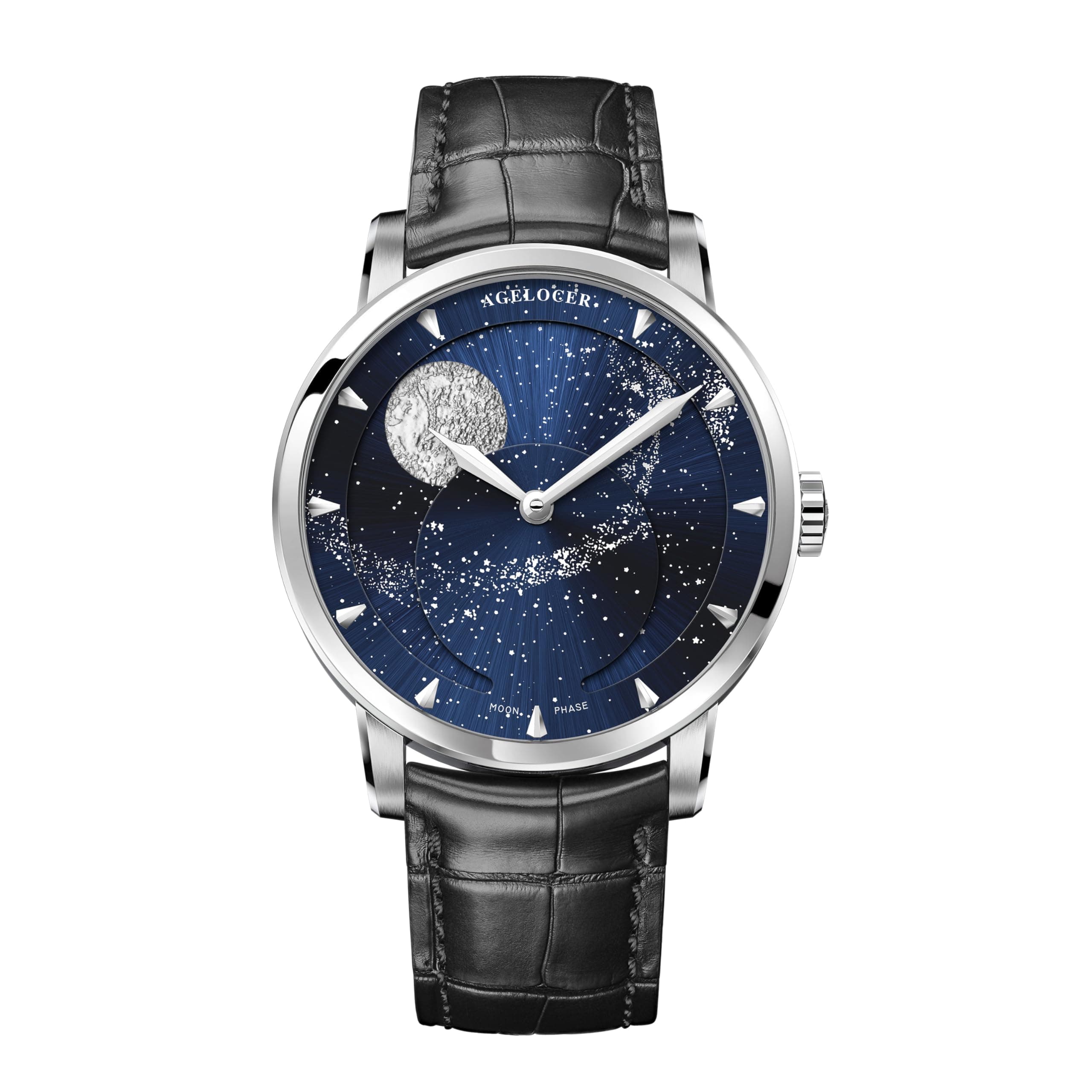 Moon Phase Watch Original Design, Automatic Mechanical Watches for Men, Leather Strap Waterproof Dress Watches Mens Gift