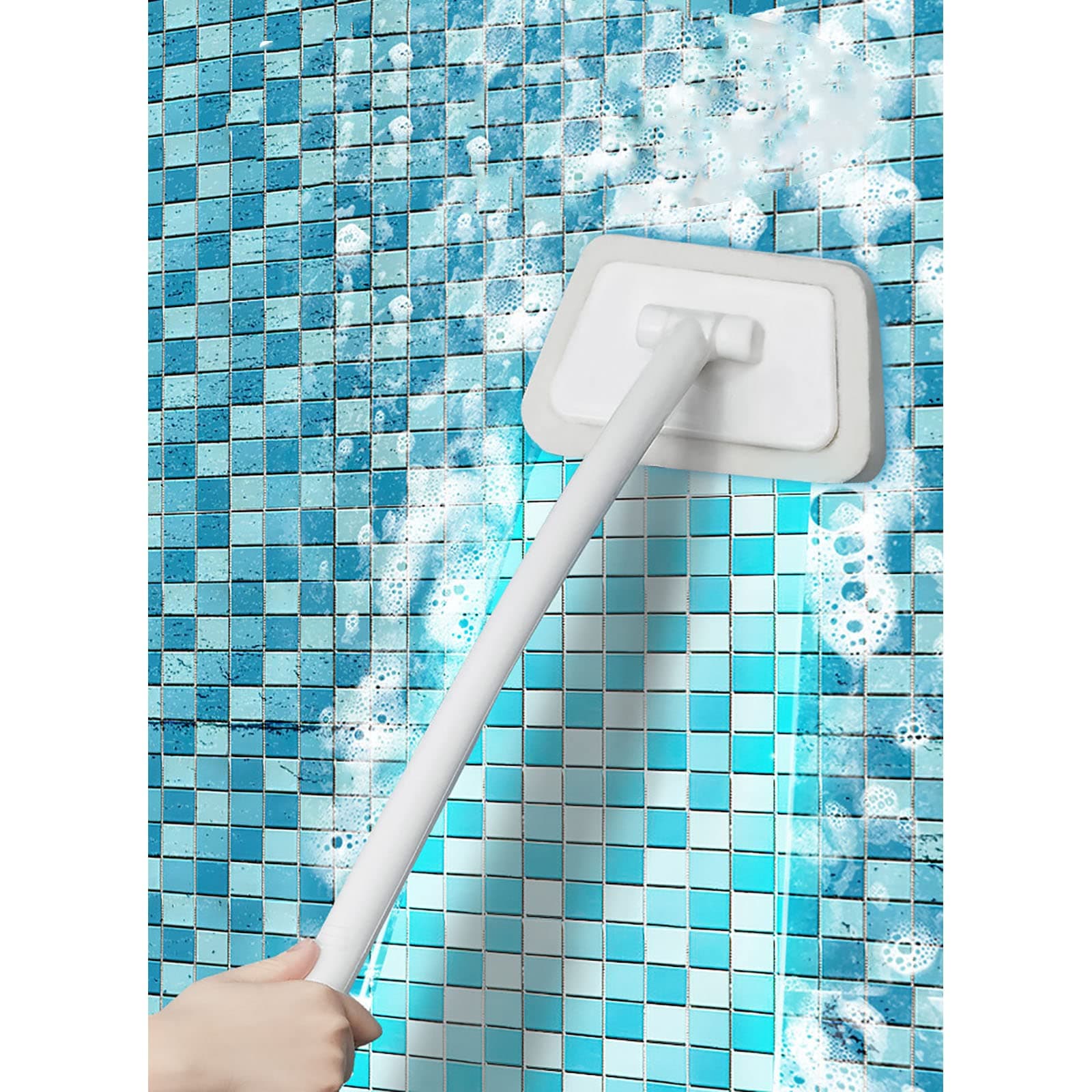 Bathtub Cleaner with Long Handle - Multifunctional Wall Tile and Floor Brush, Window Glass and Sponge Cleaner, Removable Bathtub Brush
