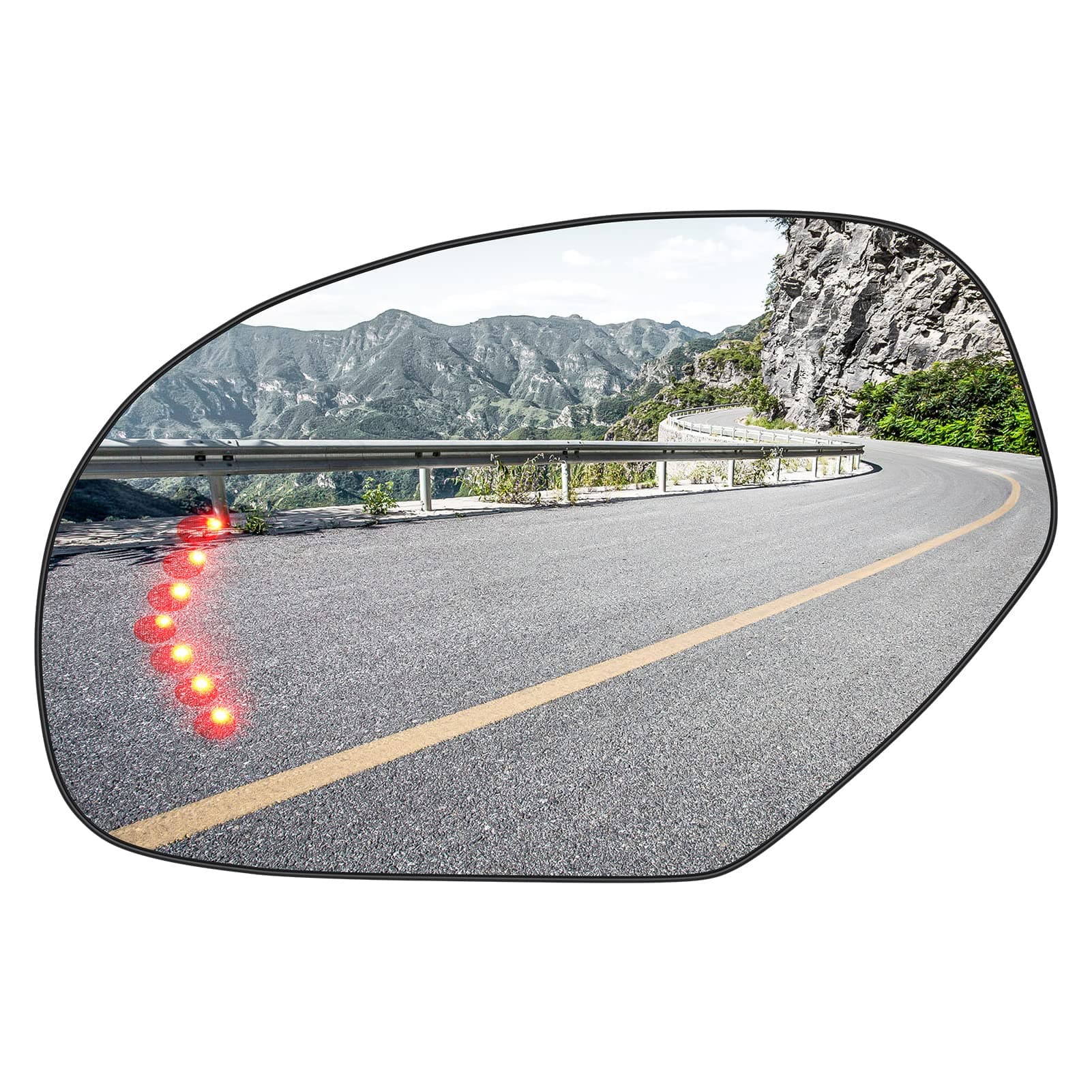 Driver Left Side Heated Mirror Glass Fits for 2007-2014 Cadillac Escalade Chevy Avalanche Silverado Suburban Tahoe GMC Sierra Yukon 1500 2500 2500HD 3500HD for GM1324138 2 PIN & 4 PIN, w/o Blind Spot