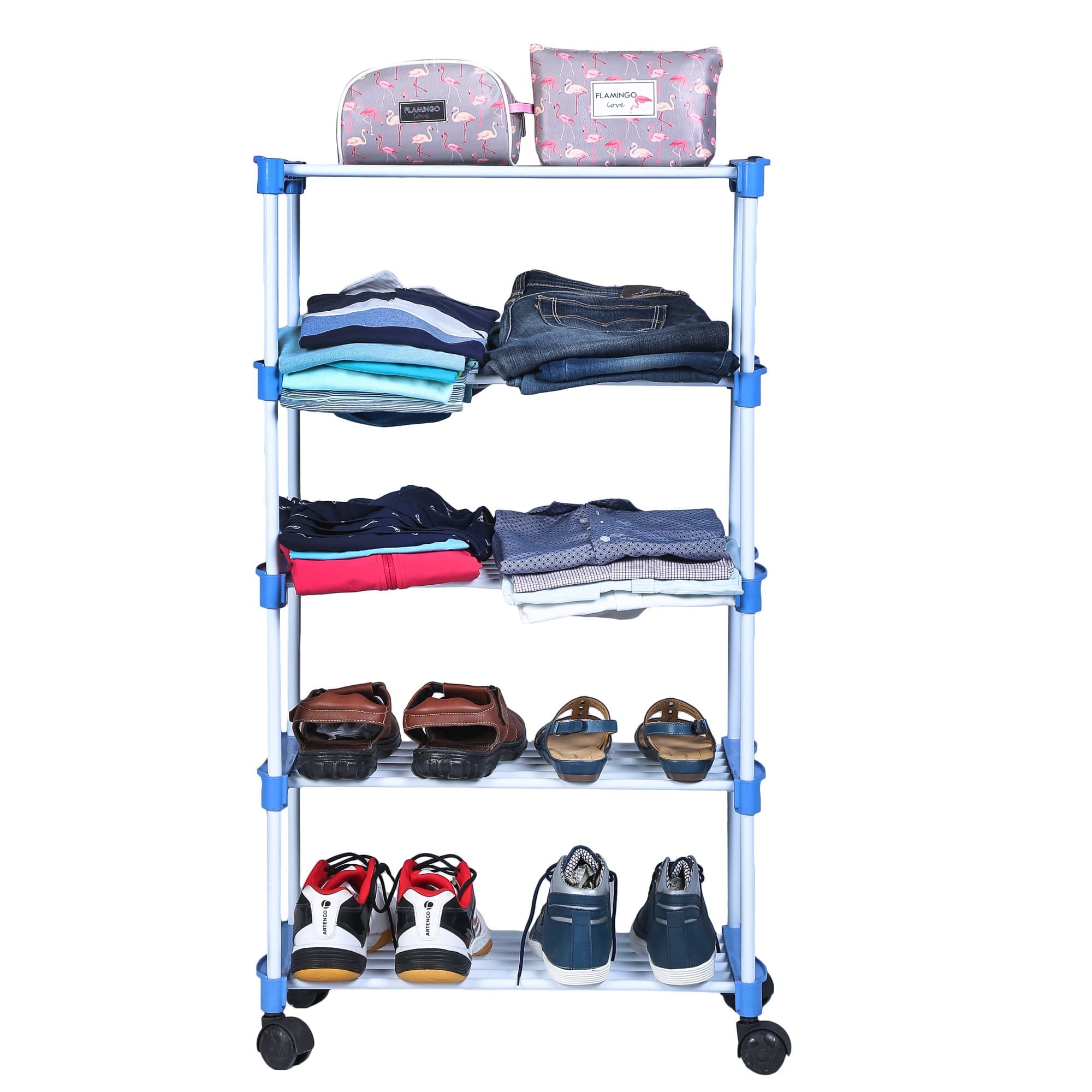 Blyssware® 5 Shelf Shoe Rack Without Cover Space Saving Shoe Storage Organizer Shoe Shelf/Shoe Cabinet - (CP-1600-SMRTRK-5SF-A)