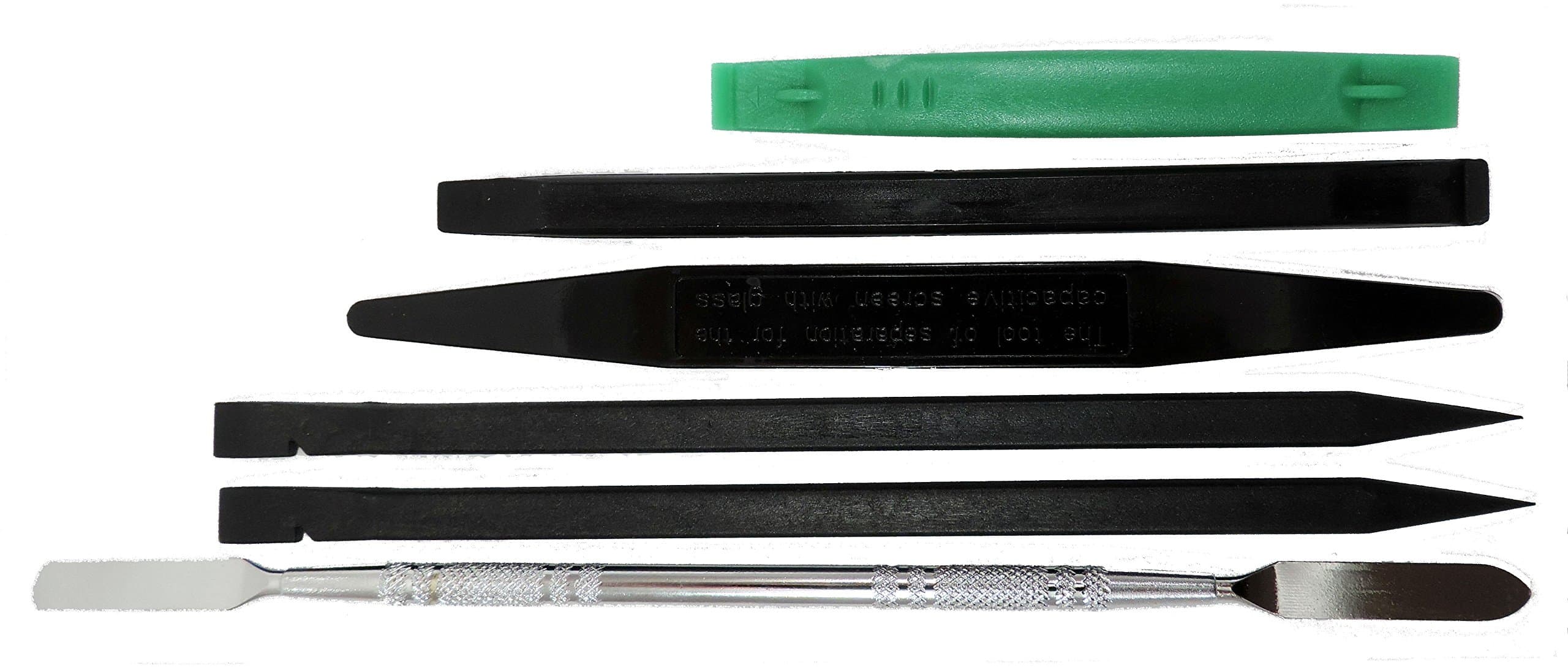 6 Professional Non-mar Mini Pry Bar Spudger Tools Including Precision Metal Dental Style Pick