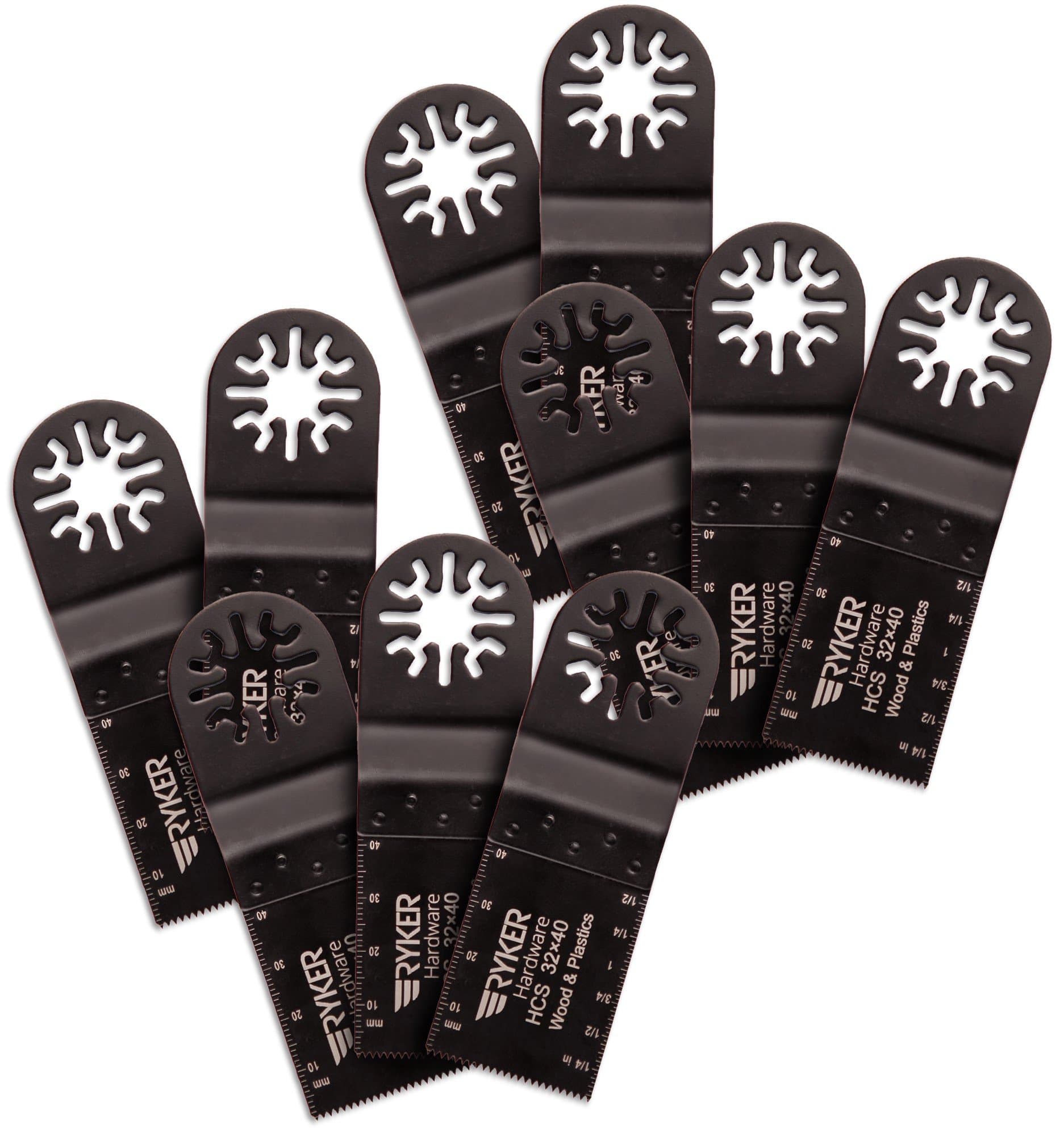 Ryker Hardware Oscillating Tool Blades: Wood Multitool Blades Compatible with Fein Multimaster, Porter Cable, DeWalt, Bosch, Ryobi, Makita, Milwaukee, Rockwell
