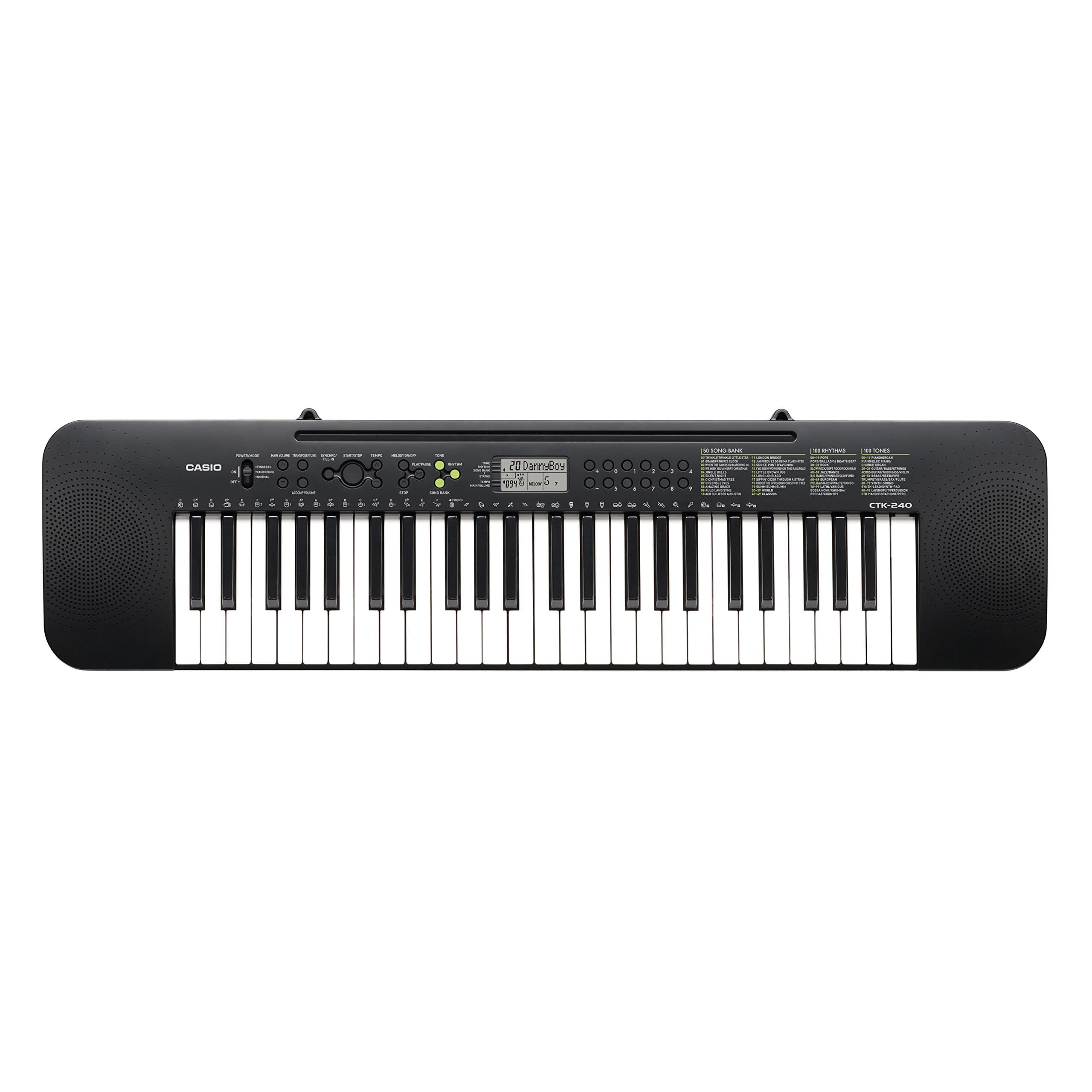 Keys Keyboard - No Ac Power Adapter, BLACK, 49-Key Full-Size, CTK-240H5