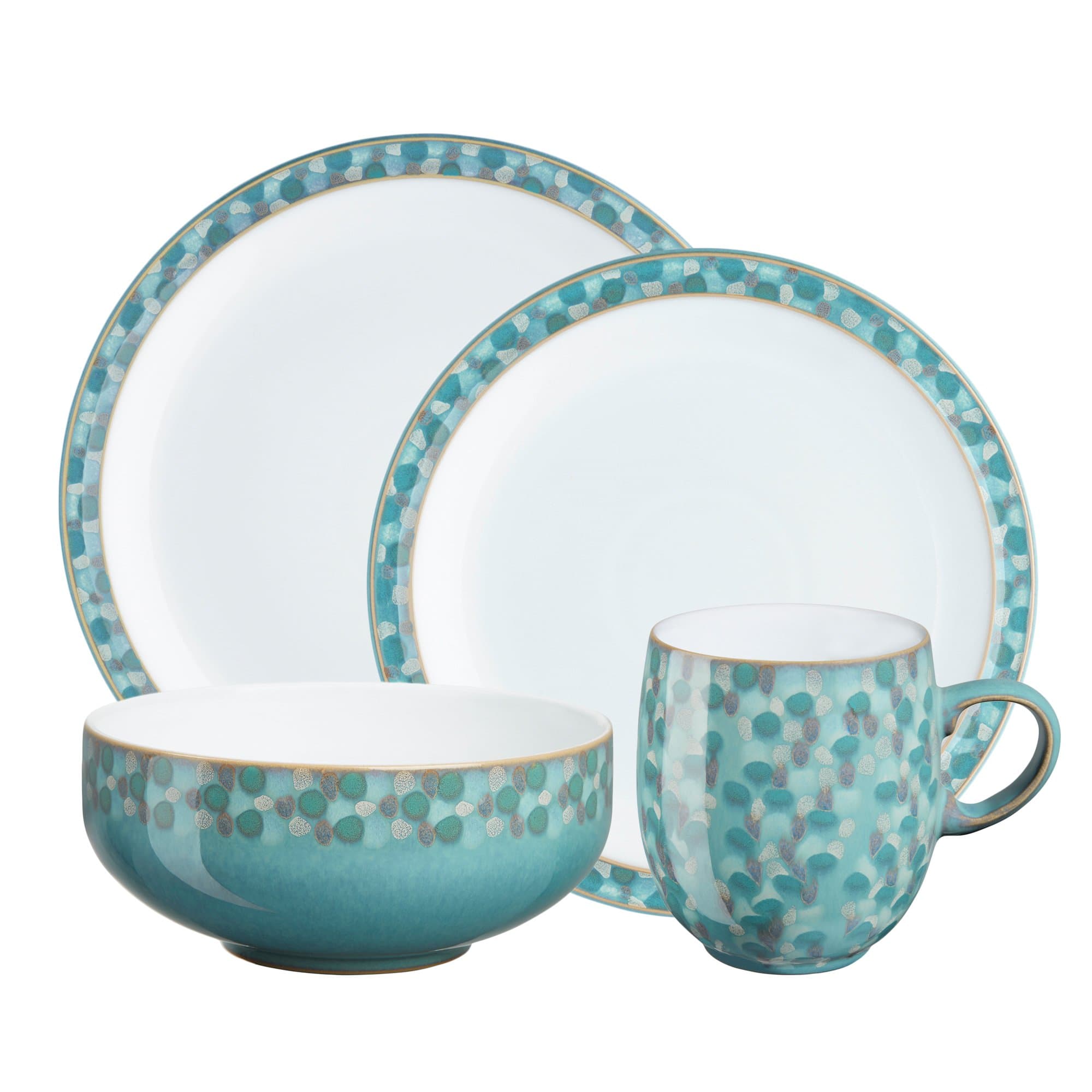 Denby Azure Shell 4-Piece Place Setting, Blue