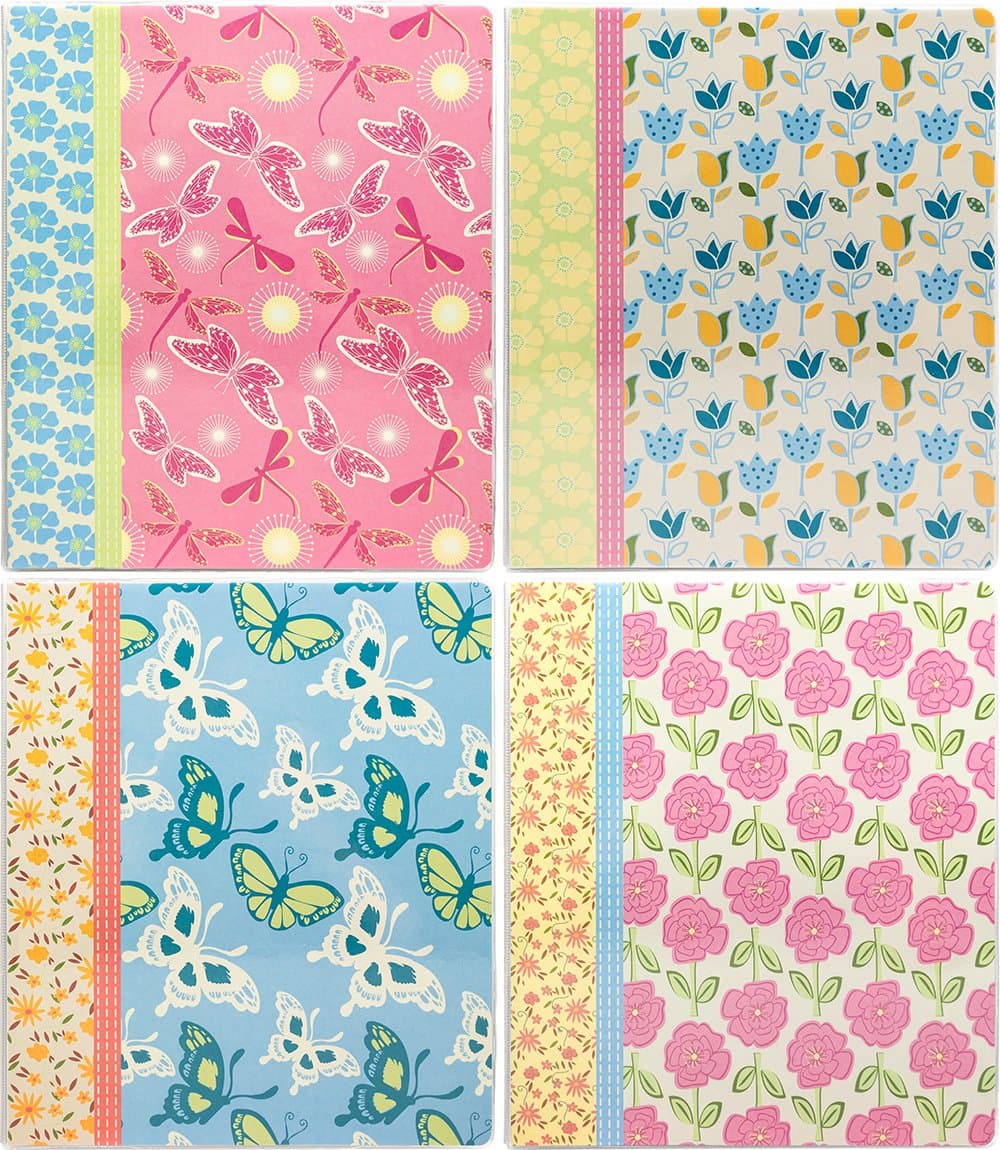Continental Accessory Corp. Vinyl Binder, 1 inch Rings, Patterns of Nature, Assorted 4 Pack (2450)