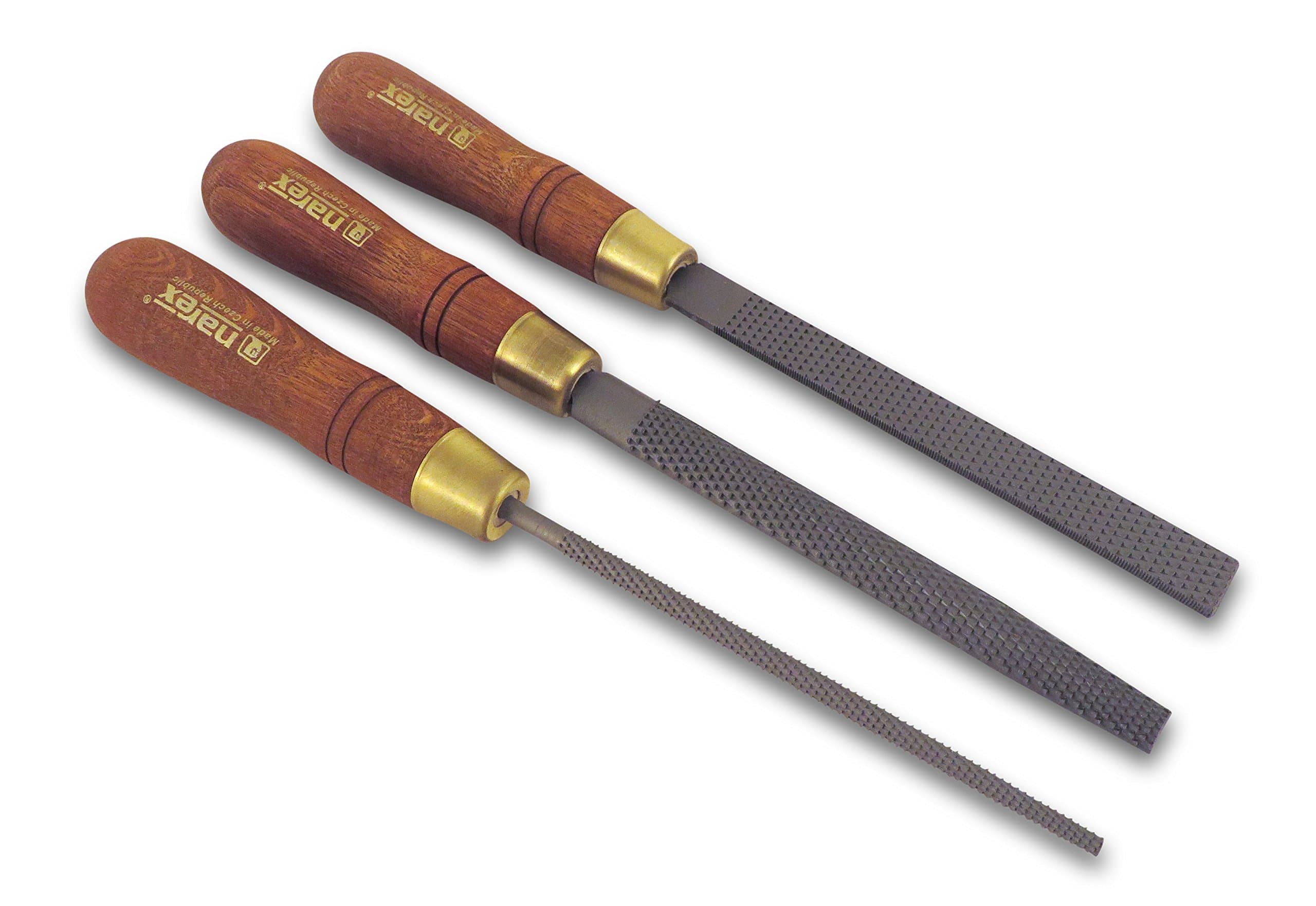 3 Piece Set Round Rattail, Half Round and Rectangular 150 mm Cabinetmaker Wood Course Cut Rasp Hardwood Handle analog, 854201