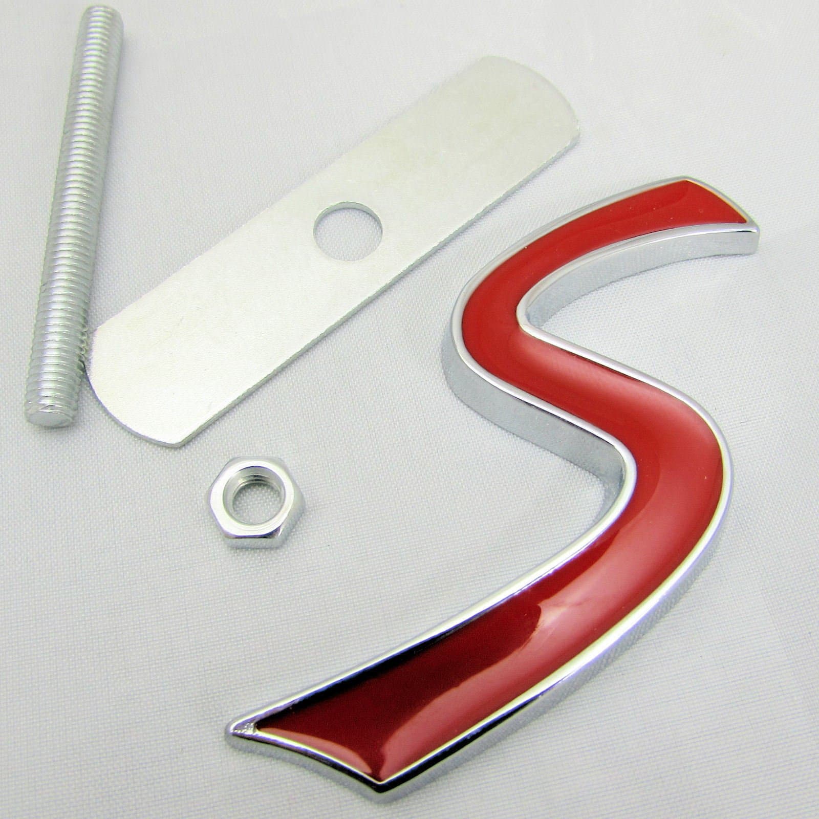 COOPER S GRILL BADGE FOR MINI REPLACEMENT LOGO METAL WITH FITTING KIT GRILLE