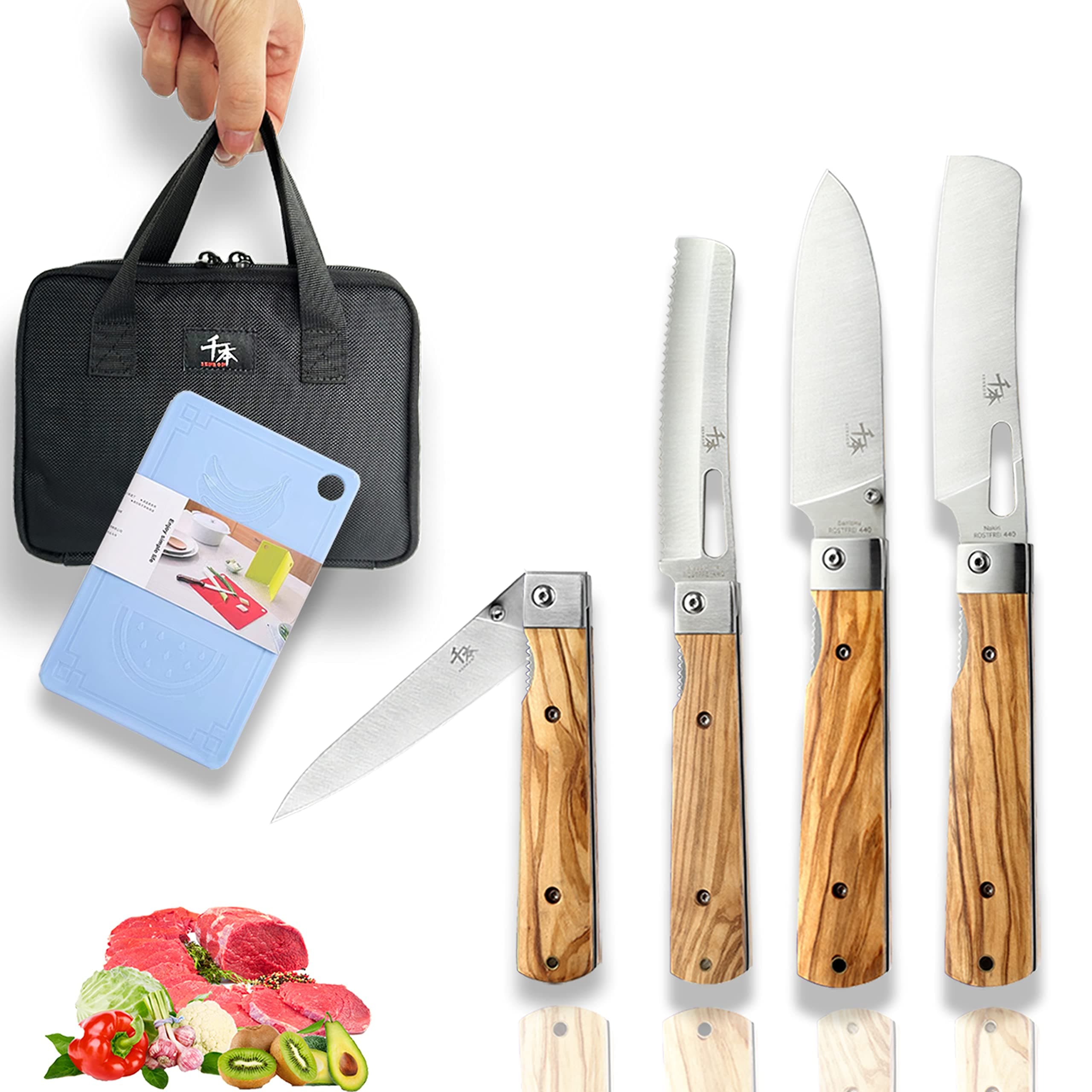 foldable kitchen knife set