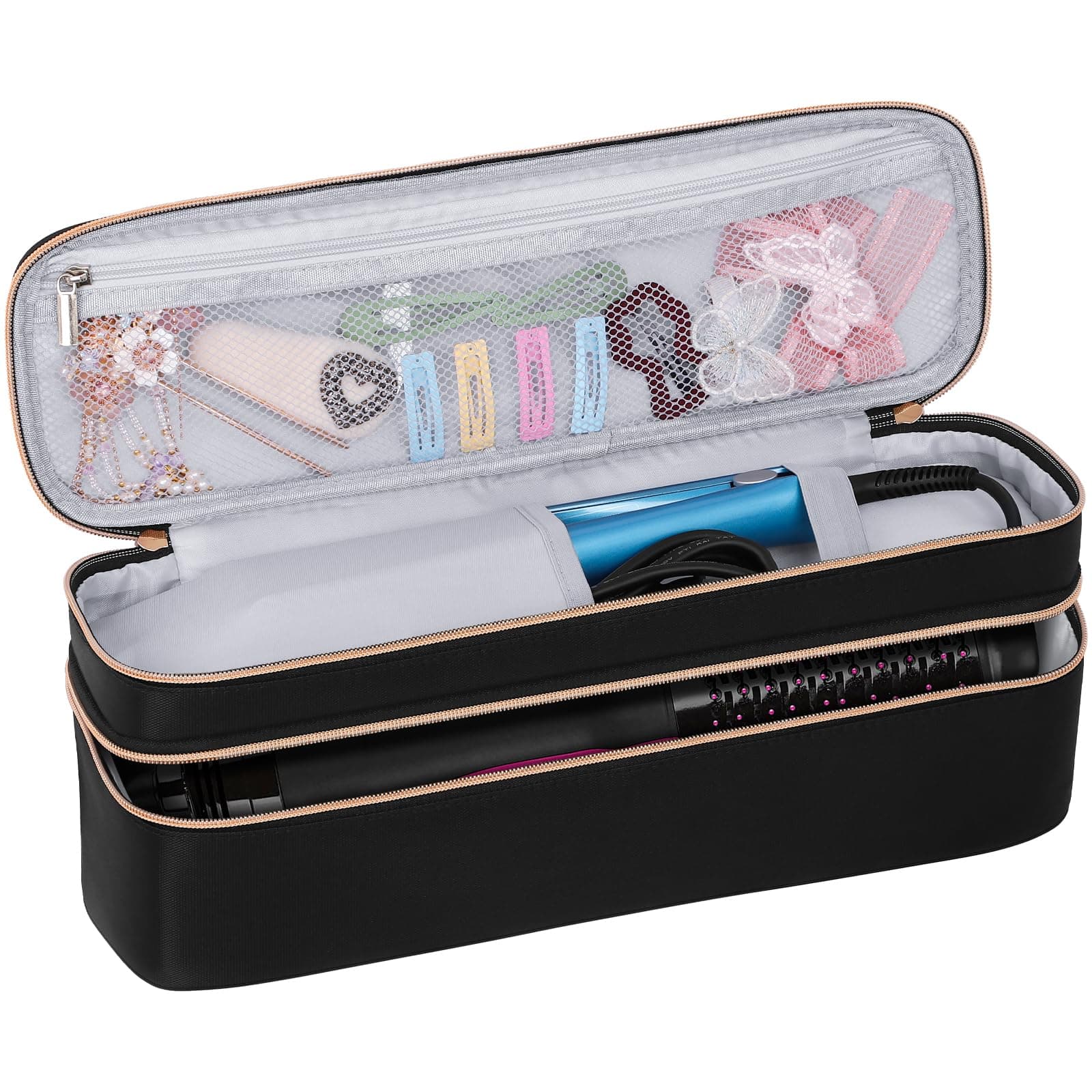 APOKE Double Layer Travel Case Compatible with Revlon One Step Hair Dryer Brush Original 1.0 & Plus 2.0, Portable Lightweight Carrying Case Storage Bag for All Brand Hot Tools Volumizer Hot Air Brush