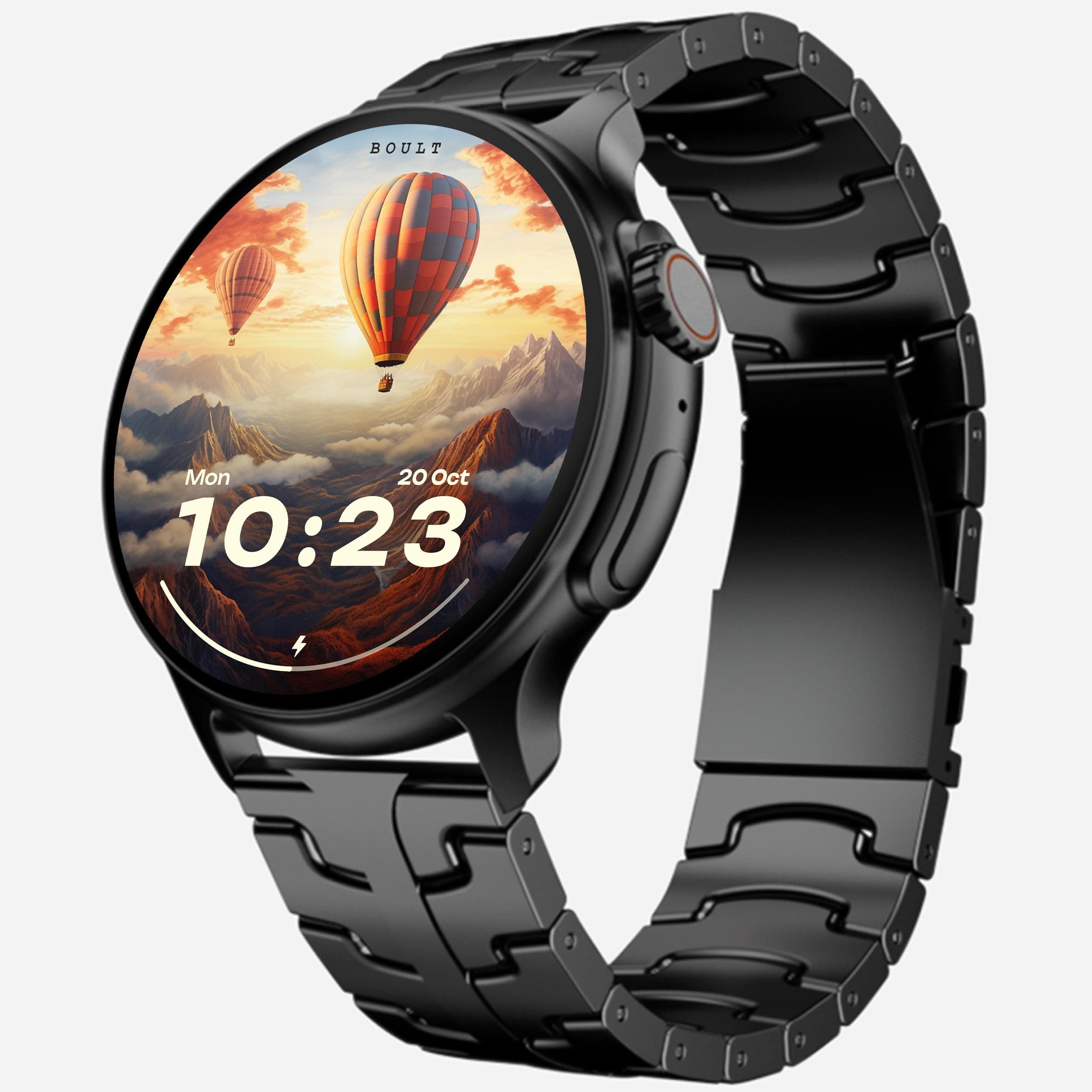 GOBOULT Crown R Pro 2 Smartwatch 1.43''HD AMOLED Display, BT Calling 5.2, 600 Nits Brightness, IP67, 150+ Watchfaces, 120+ Sports Modes, AI Voice Assistant, SpO2 Monitoring (Charcoal Black)