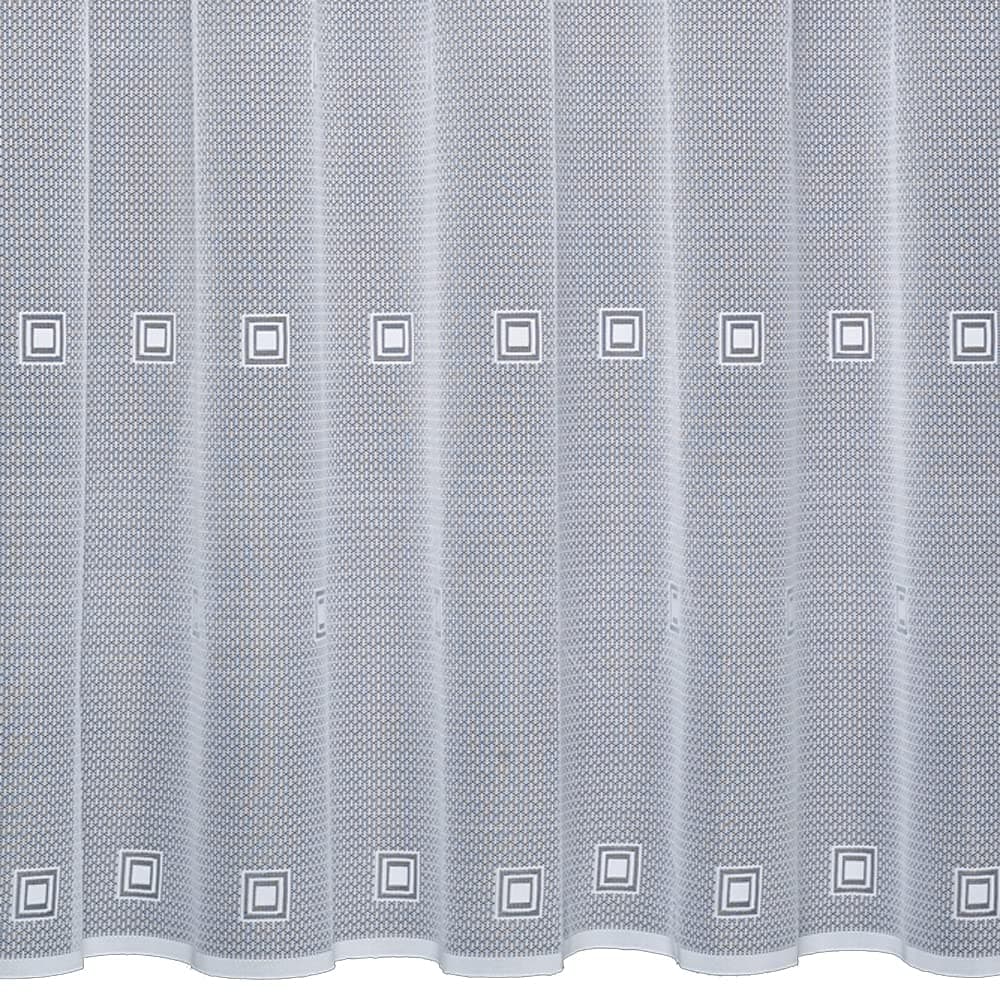 Ruby - Modern Cube Design Net Curtain - 11 Drops - Sold by the Metre - Cut to your width - (42" (105cm)