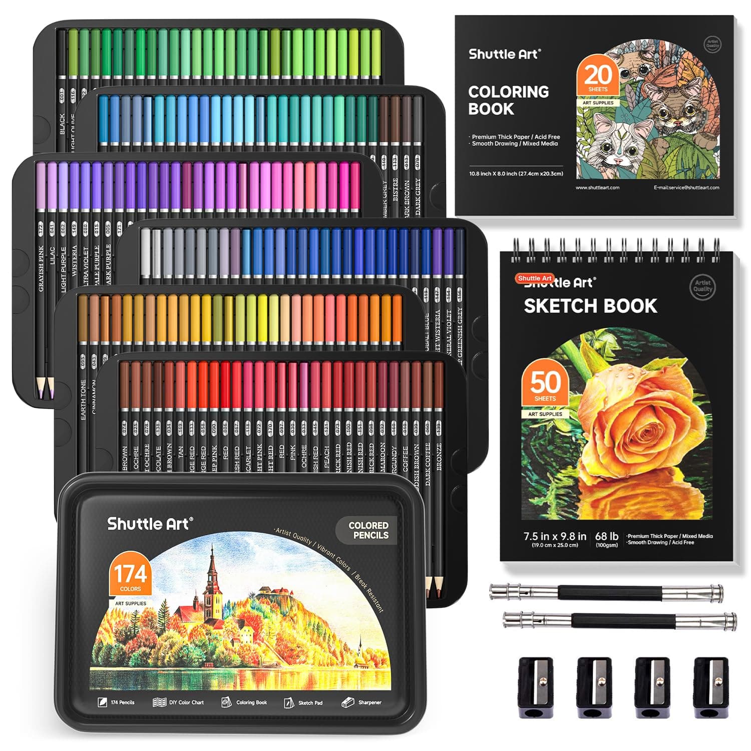 174 Colours Colouring Pencils Set