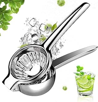 Lydia's Deal Lemon Juicer Squeezer Stainless Steel Manual Citrus Juicer Hand Press Juice Extractor Non-Slip Grip Design Medium Lemon Juicer for Juicing Lemon, Limes, Oranges, Pomegranate