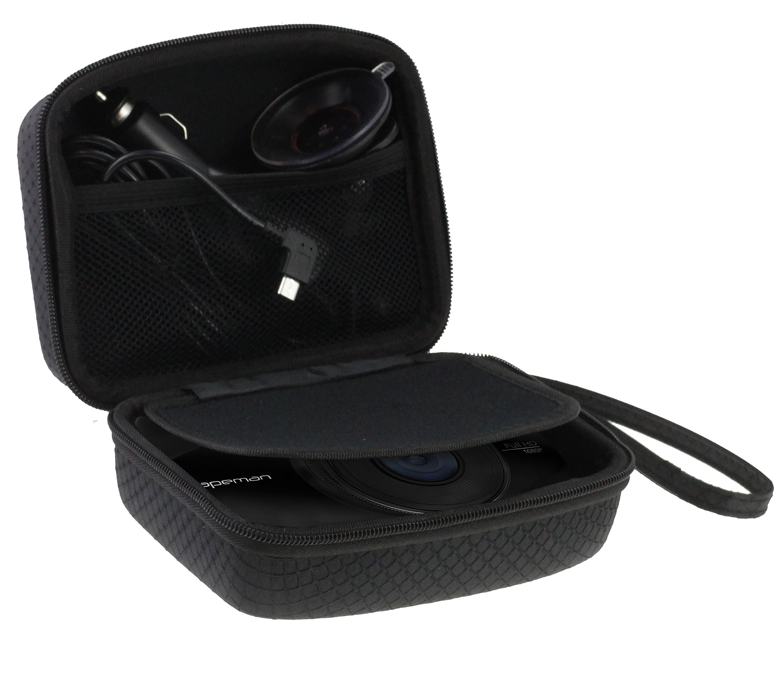Navitech Car Dash Cam/Camera Carry Case/Bag Compatible With The Mayoga (Case also fits with Windscreen Mount + Car Charger)