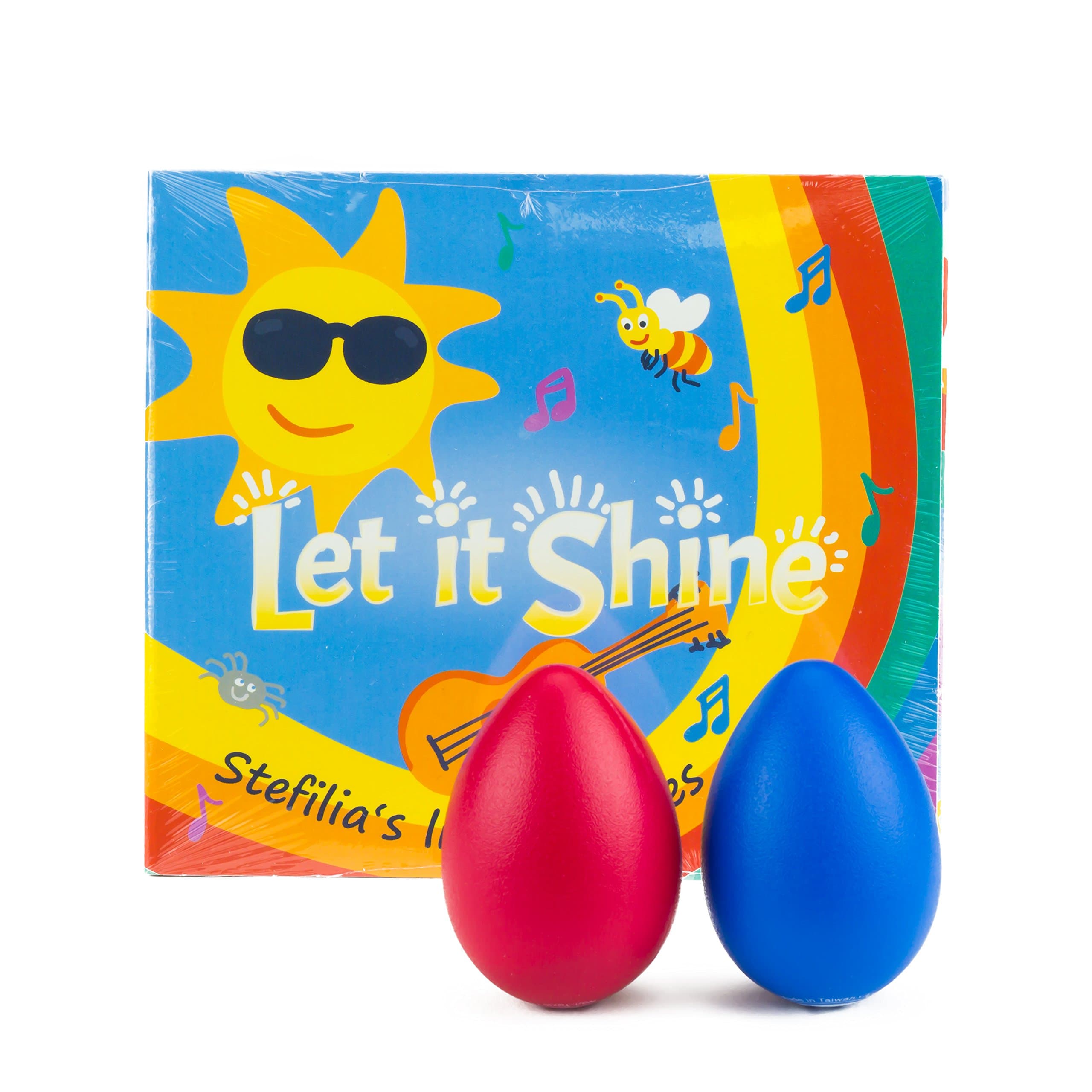 Children's Gift Set Let it Shine CD + 2 Colorful Egg Shakers + Gift Bag, Fun Music for Little Ones - Educate, Stimulate and Inspire - Perfect Stocking Stuffer 4 Kids & Baby-Music Parents Love