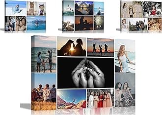Artley Prints 9 Photos on Custom Canvas Prints Personalised Wall Art Hanging Decor for Home Office Baby, Wedding, Selfie Photos 60 x 40cm (24 x 16 inches) A2