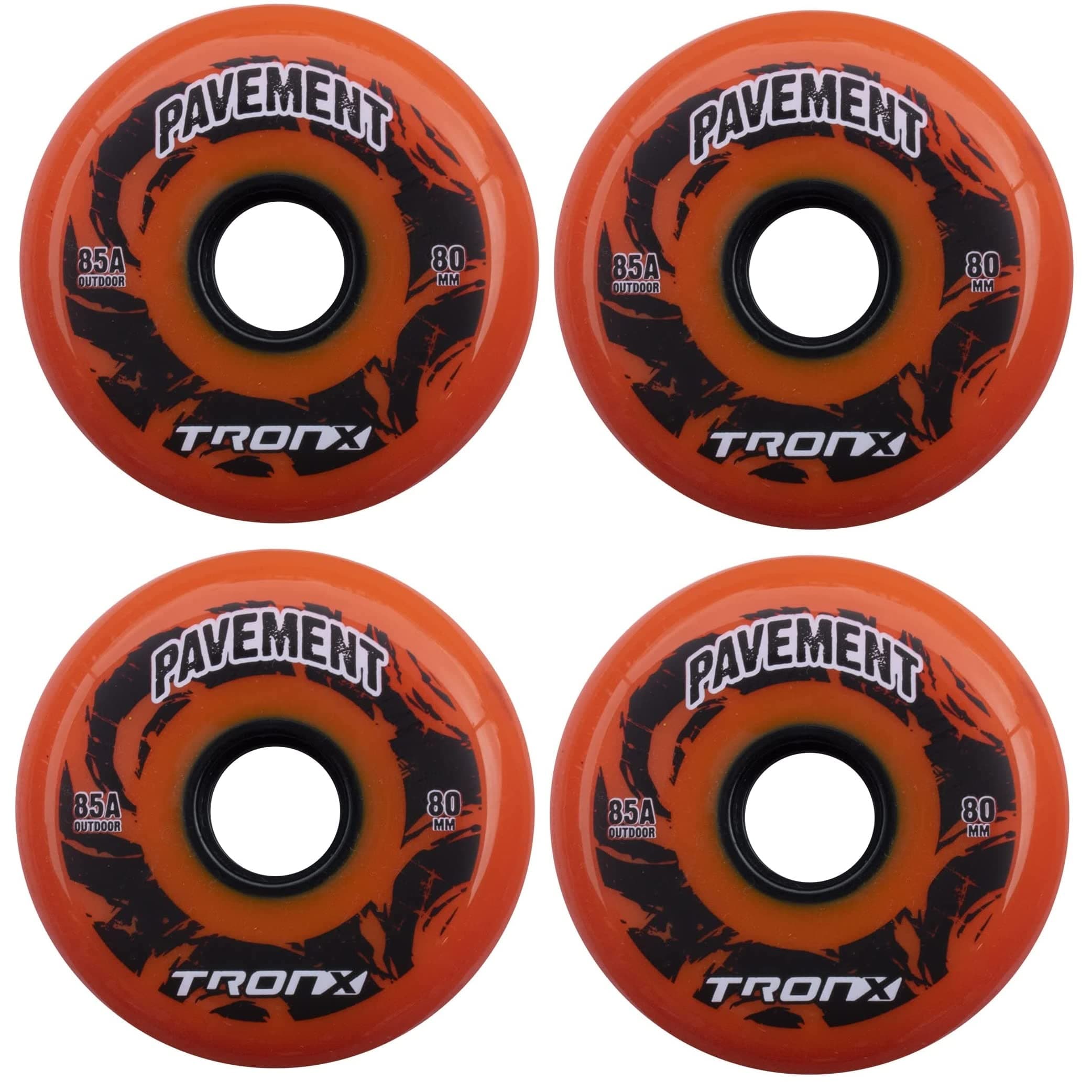 Outdoor Asphalt Pavement 85A Inline Roller Hockey Wheels 4 Pack | 59mm, 68mm, 72mm, 76mm, 80mm Sizes Hi-Lo