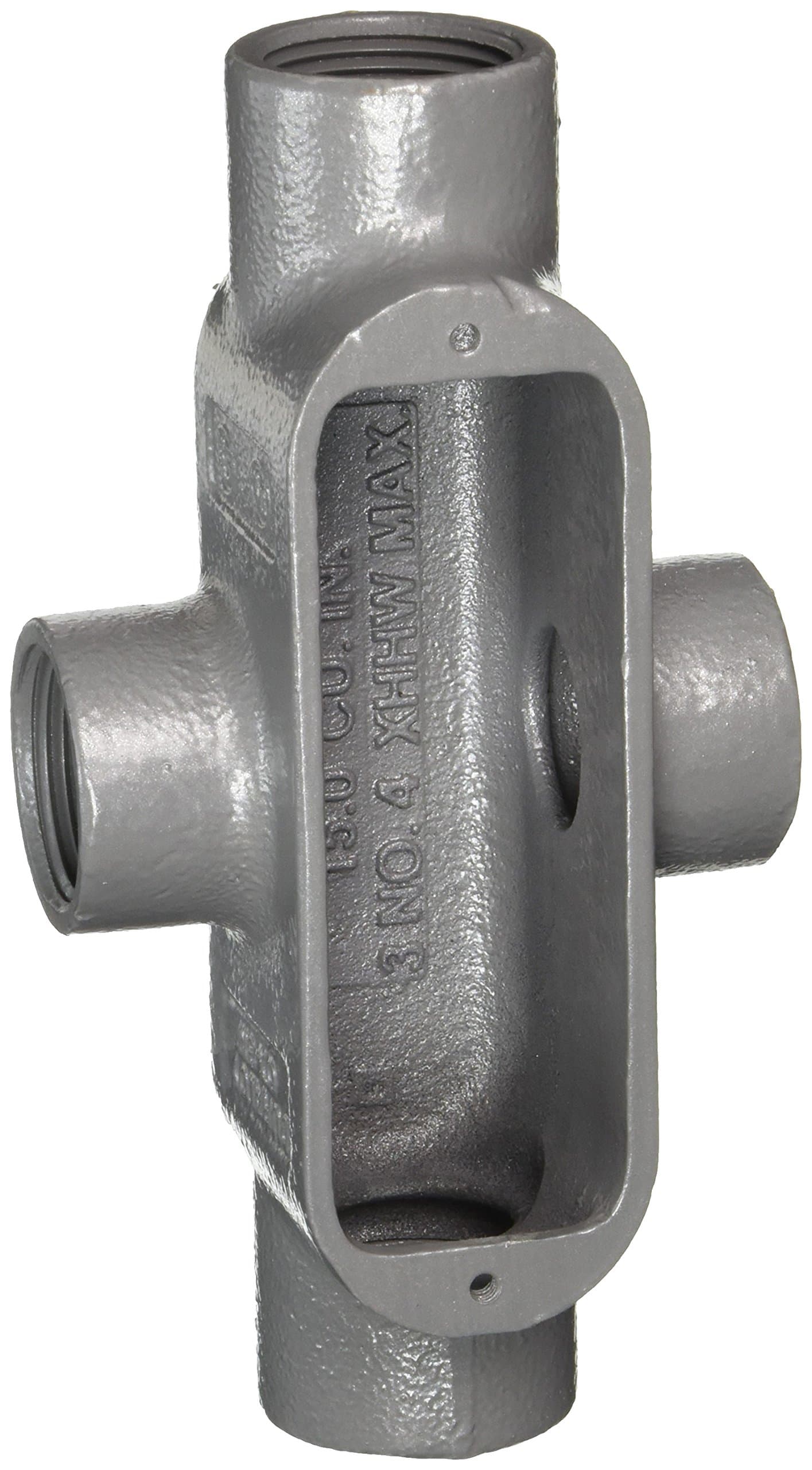 Killark OLB-8M LB Type Conduit Body, Duraloy Iron, 3" Hub, 6 1/2" Width, 4 3/8" Height, 13 15/16" Overall Length, 173 Cubic Inch Volume