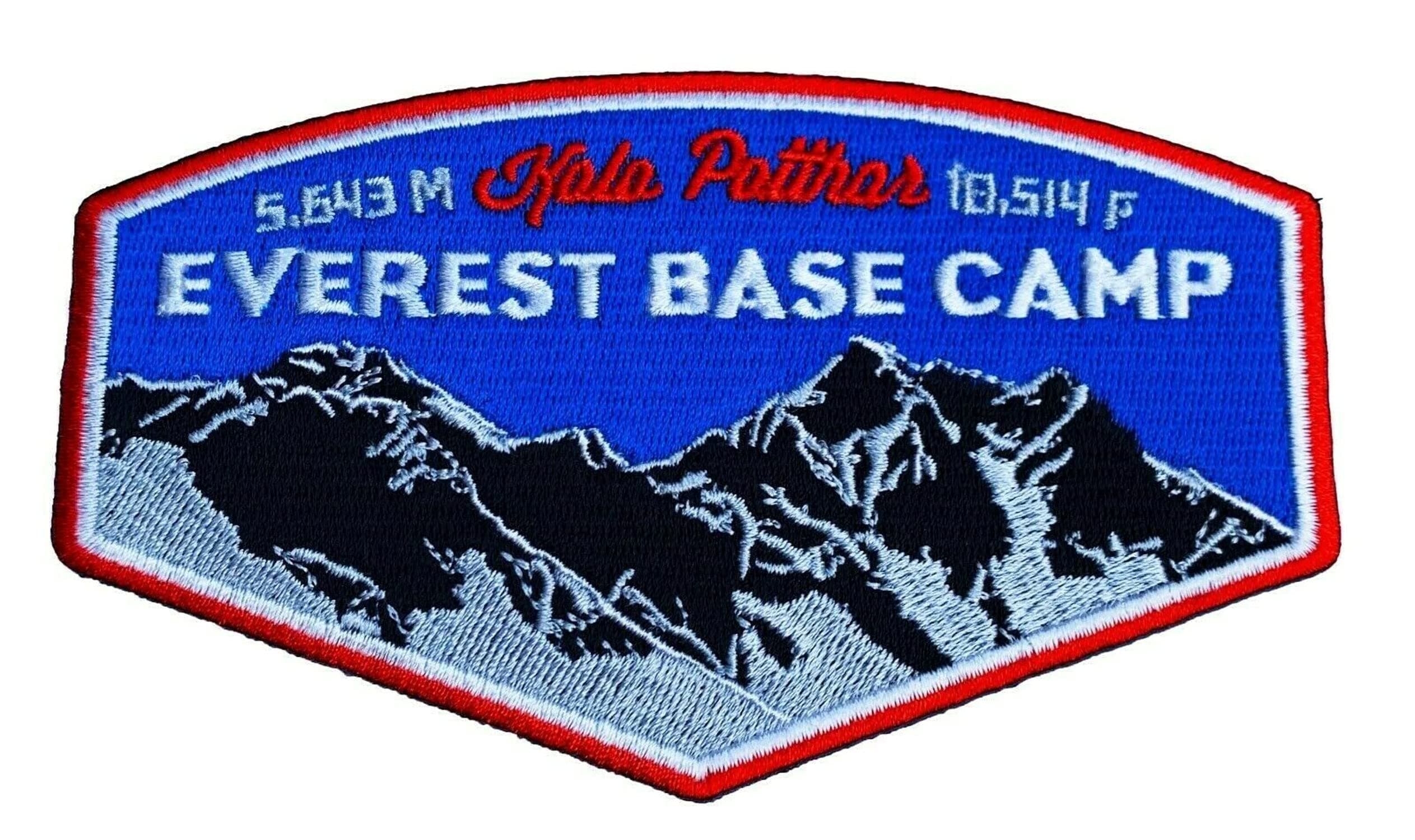 Mount Everest Base Camp Kala Patthar Patch (5 Inch) Fully Embroidered Iron / Sew on Badge Applique Himalayas Mountain Trek Souvenir