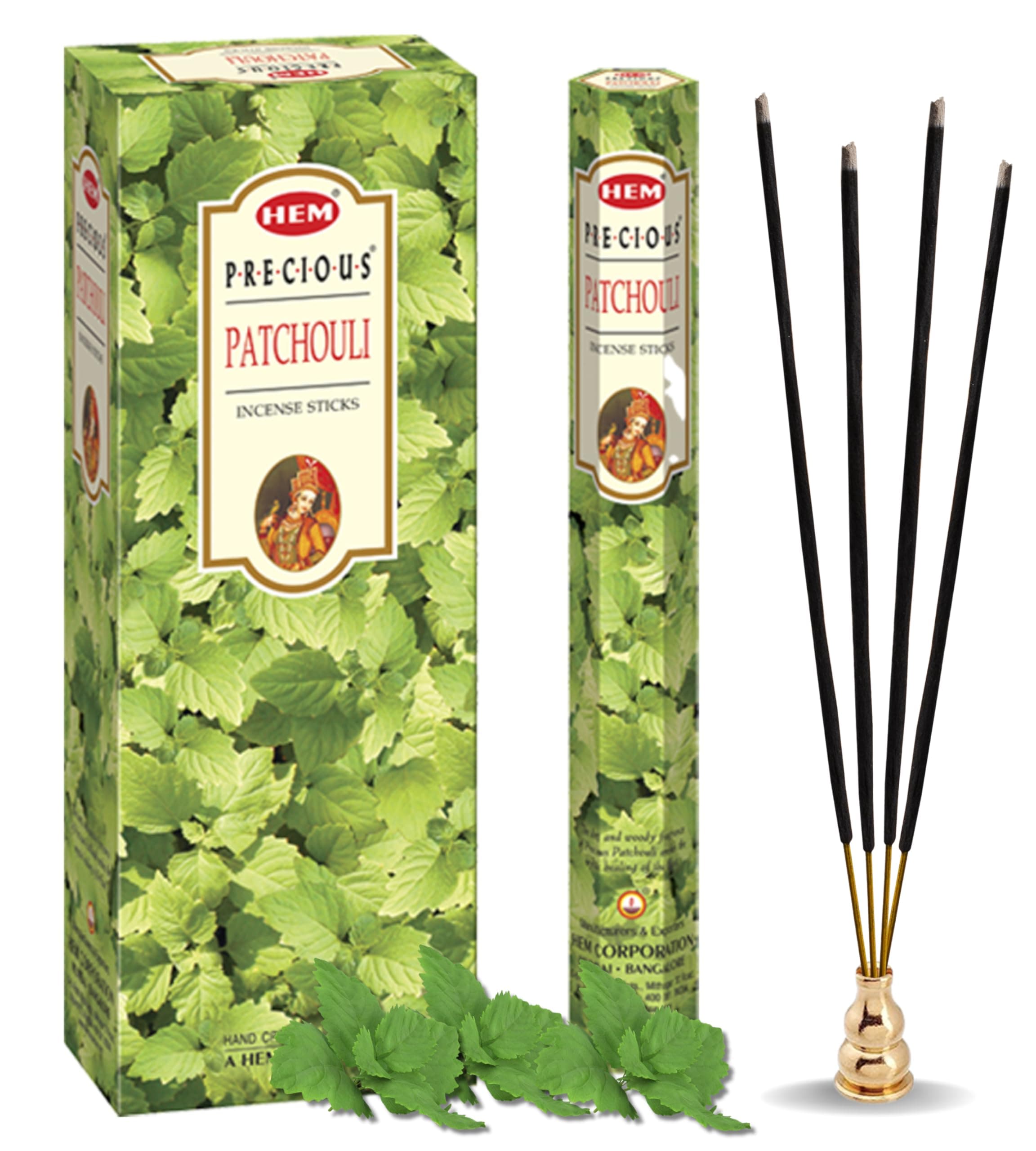 Hem Precious Patchouli Incense Sticks (120 Sticks, 6 Boxes Inside) - 9 Inches Long, 20g per Box - Perfect for Meditation, Rituals & Cleansing |