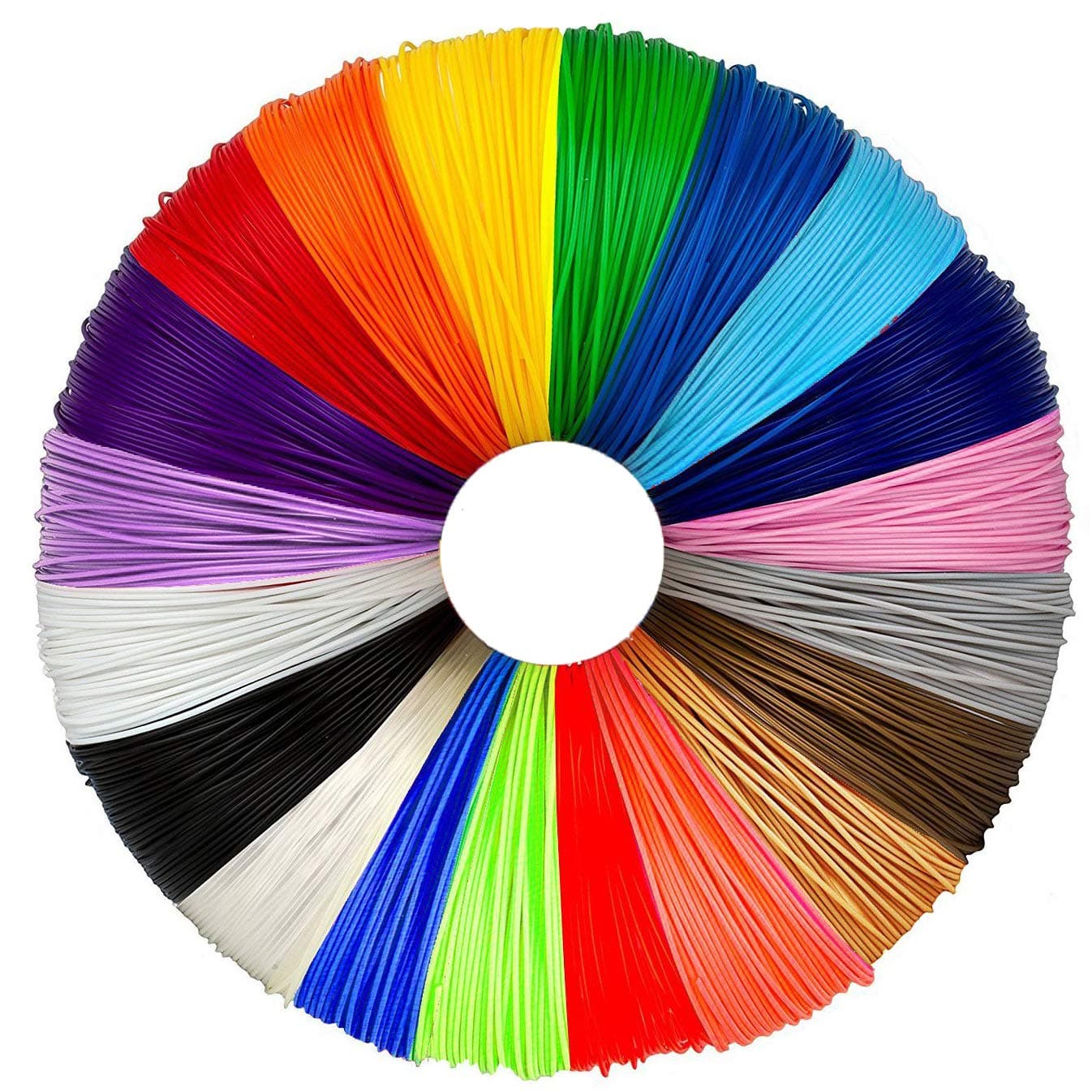 3D Pen/3D Printer Filament,1.75mm PLA Filament Pack of 20 Different Colors,High-Precision Diameter Filament, Each Color 16.5 Feet, Total 330 Feet Lengths by EAGY