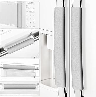 Refrigerator Handle Covers, Set of 6, Trimmable, Washable, Appliance Handle Covers, Fridge Door Handle Protector, Get Rid of Dirty Handprints. Timesaver, Kitchen Decor Accessories(Light Grey)