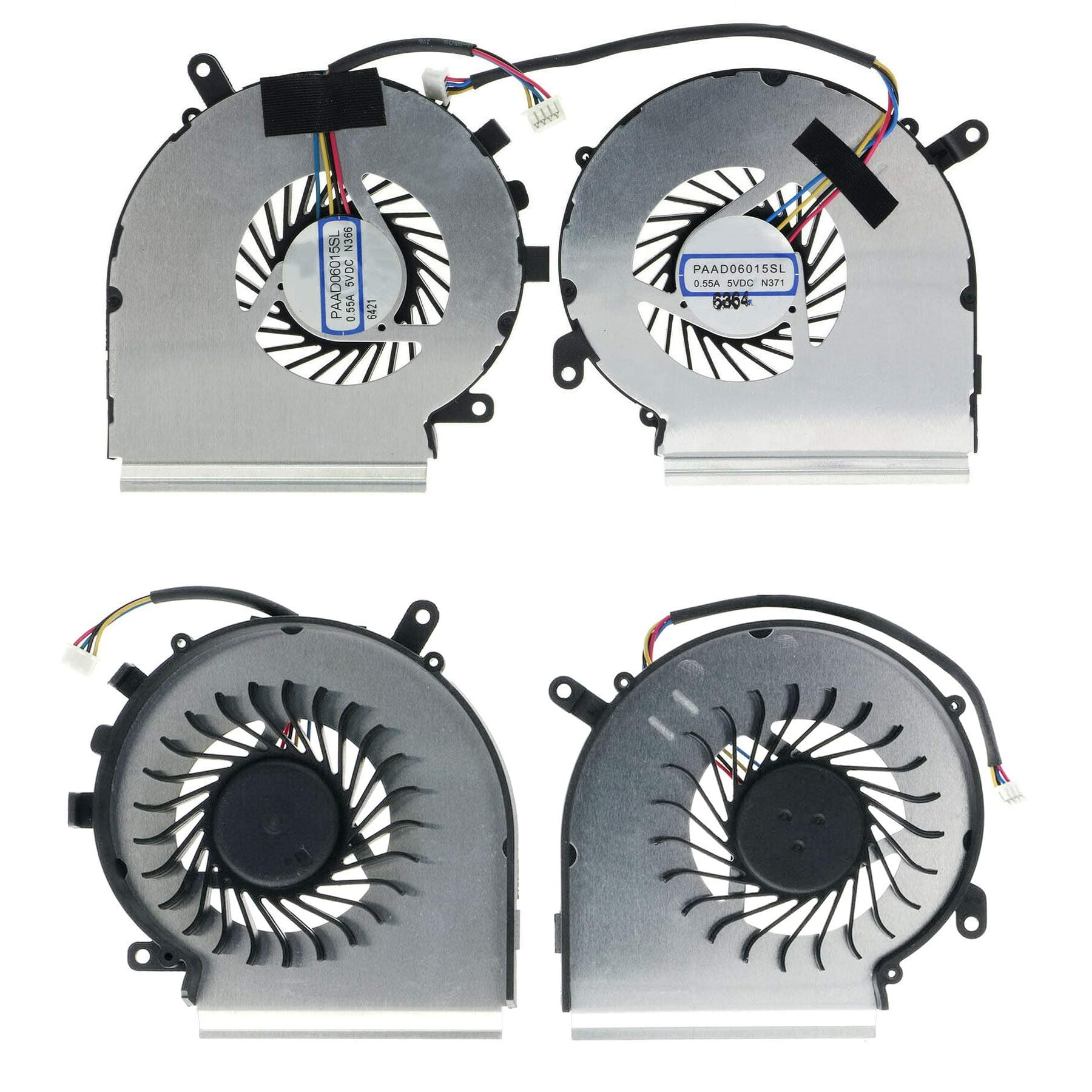 CPU + GPU Cooling Fan 4-Pin Replacement for MSI GV62 7RC 7RD 7RE 8RC 8RD 8RE PE62VR 7RF PE62VM Series GV62 7RC-019XPL 7RD-1602XTH 7RE-2275DE 8RC-059AU 8RD-034US 8RE-015US 7RF-837 PAAD06015SL N366 N371