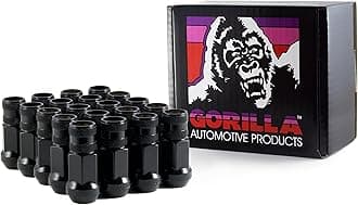 Gorilla Automotive 45038BC-20 Black 12mm x 1.50 Thread Size Forged Steel Chrome Finish Open End Lug Nut, (Pack of 20)