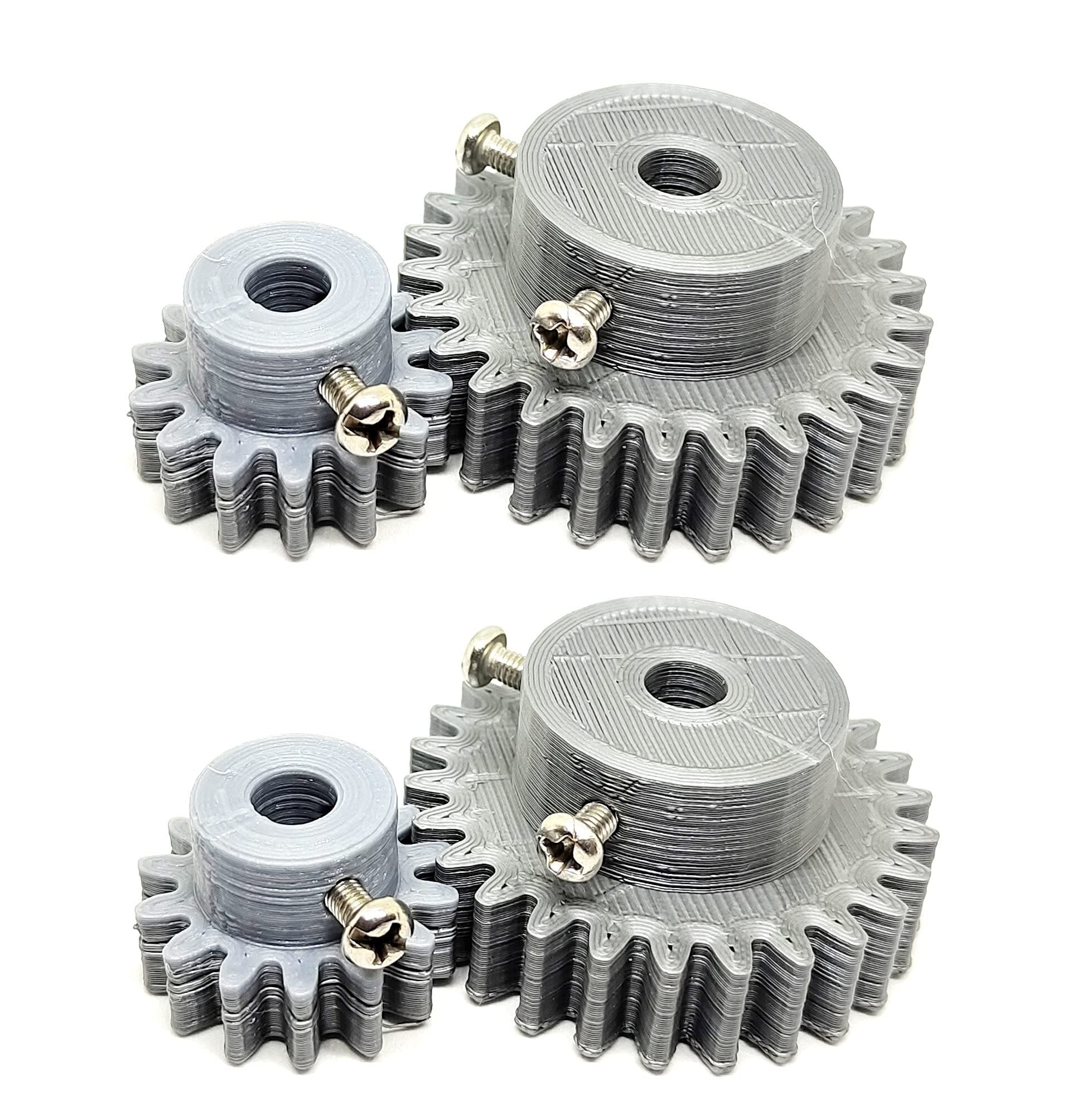 INVENTO 2pcs 3D Printed Plastic Spur Gear 14 Teeth + 26 Teeth, 1.5 Module, 10mm Width, 6mm hole for DIY Projects