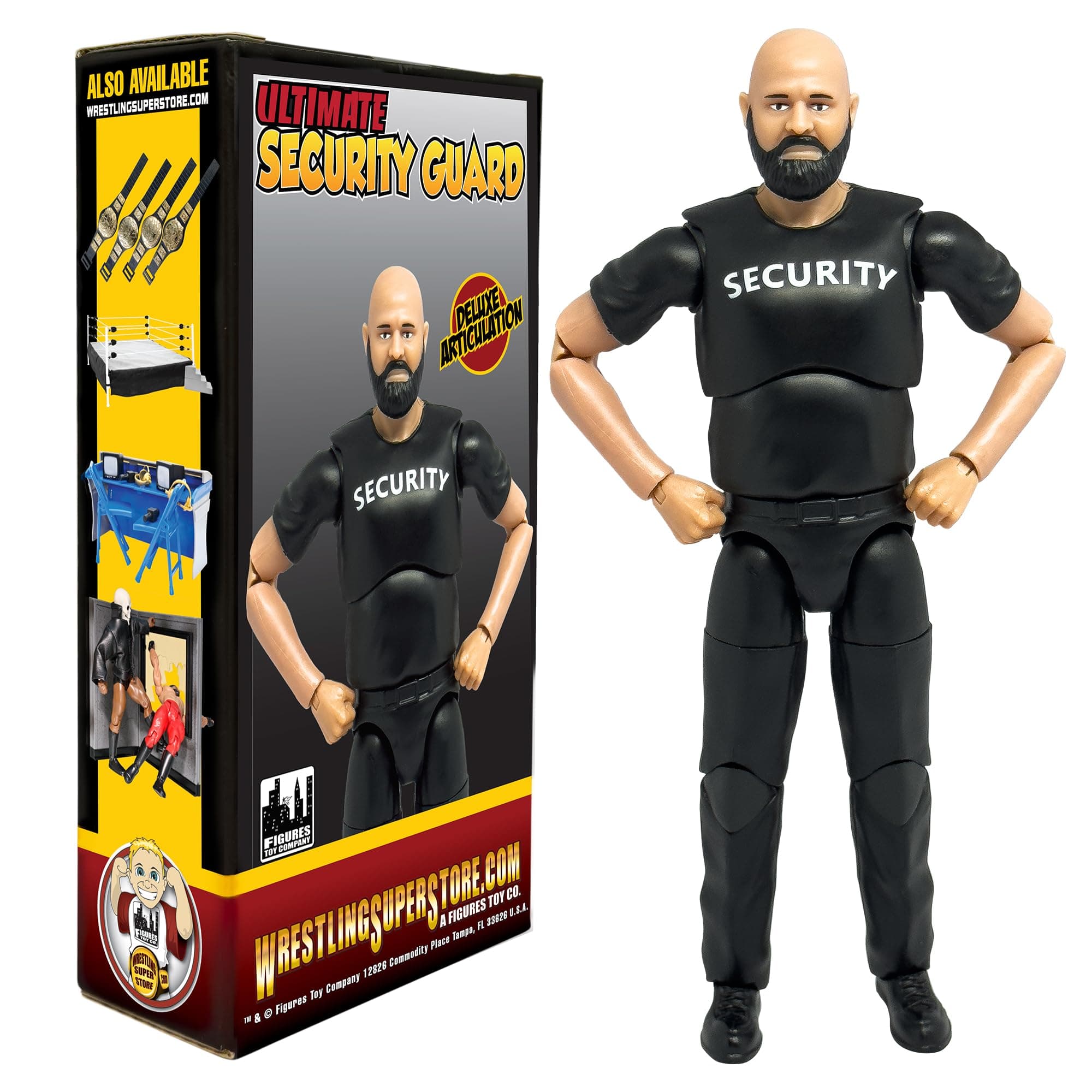 Ultimate Security Guard with Deluxe Articulation for WWE & AEW Wrestling Action Figures